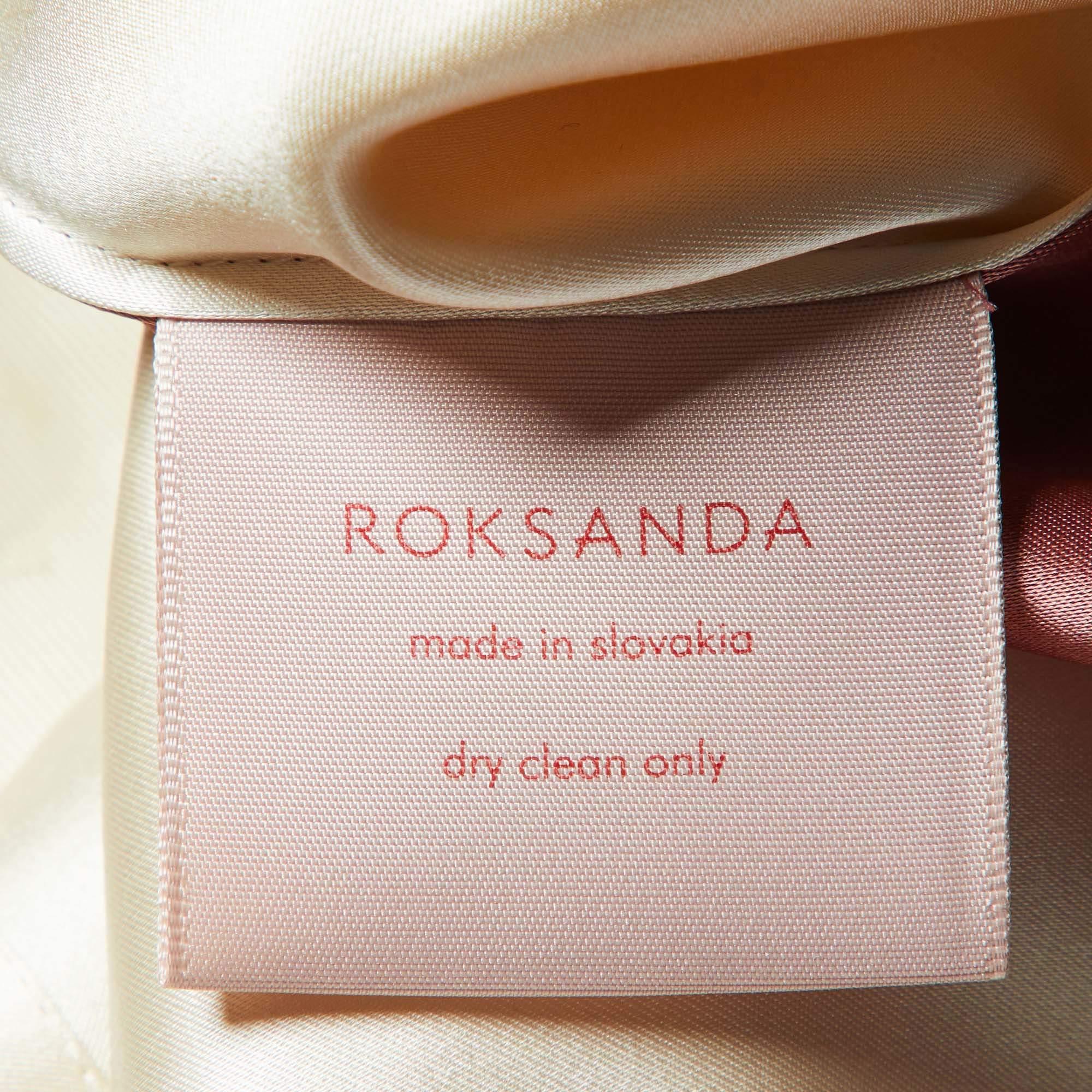 Roksanda Pink Colorblock Silk Satin Wrap Dress L For Sale 2
