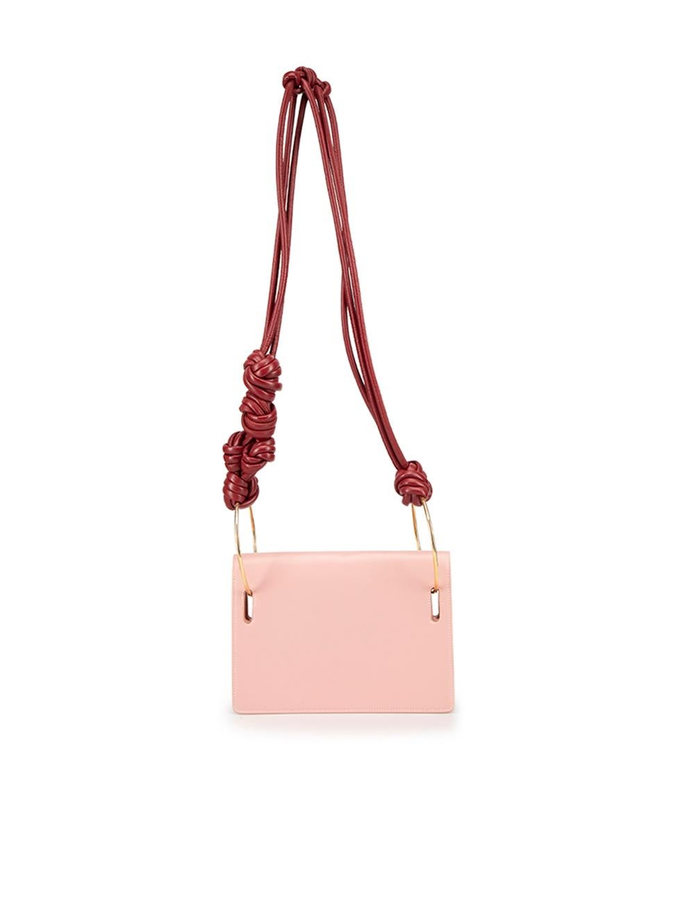Roksanda Pink Leather Knotted Hoop Crossbody Bag In Excellent Condition In London, GB