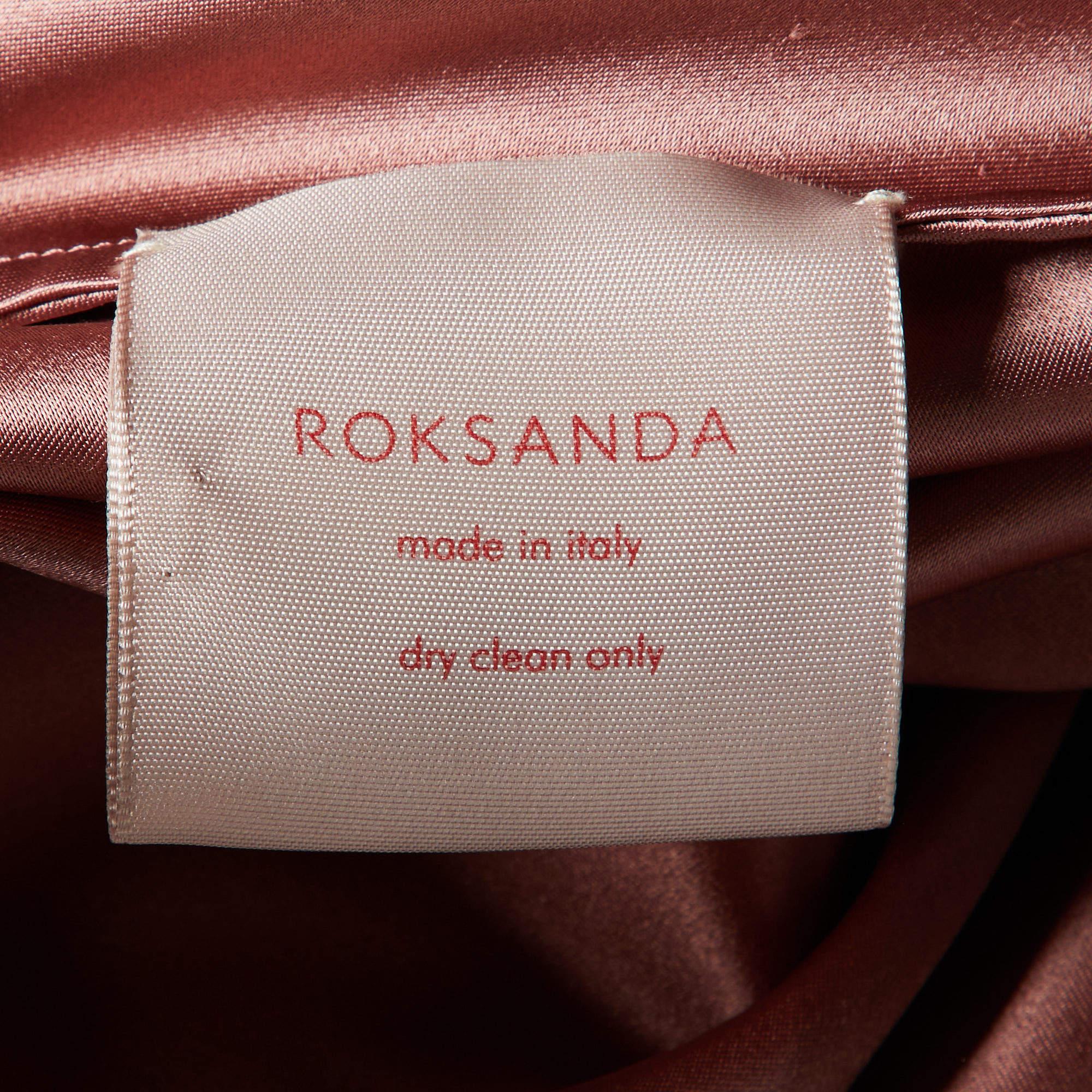 Women's Roksanda Pink Silk Satin Midi Skirt L