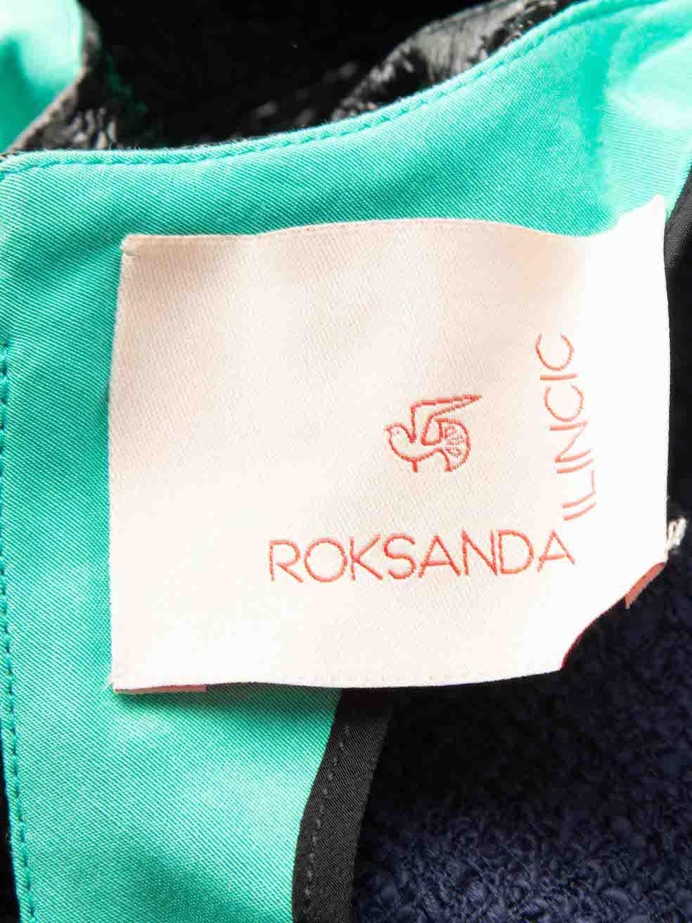 Women's Roksanda Roksanda Ilincic Black Glossy Coated Tweed Top Size S