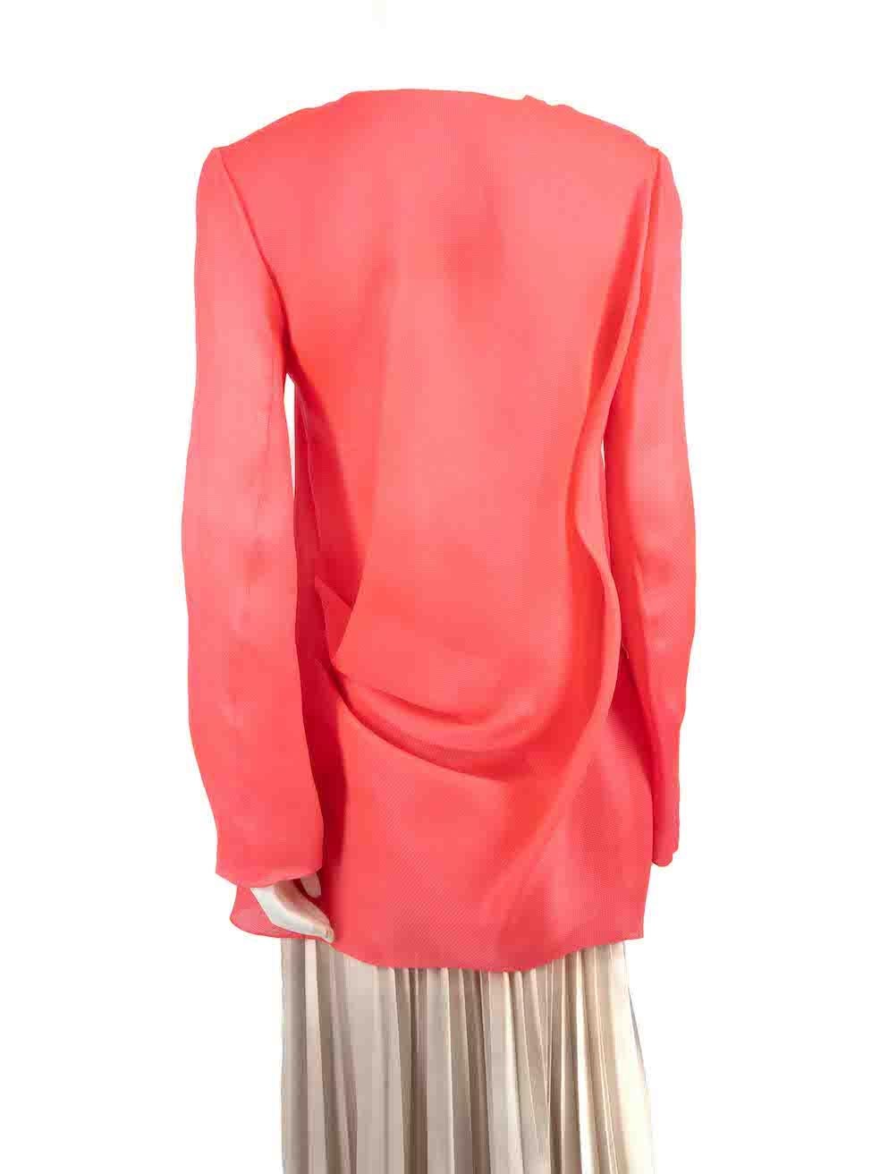 Roksanda Roksanda Ilincic Neon Pink Silk Fine Blazer Size L In Good Condition In London, GB