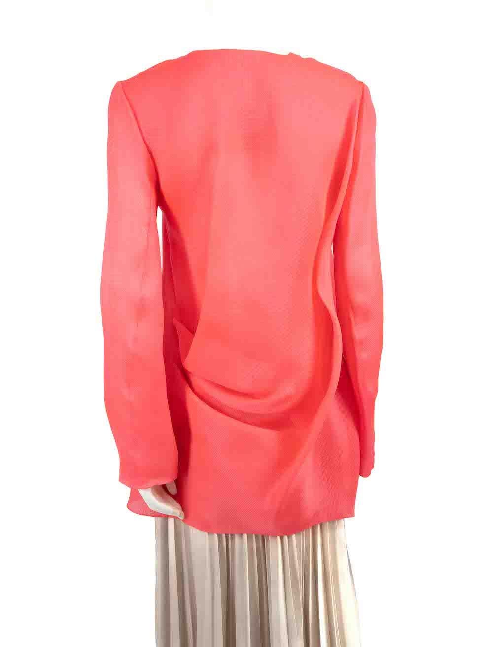 Roksanda Roksanda Ilincic Neon Pink Silk Fine Blazer Size L In Good Condition For Sale In London, GB