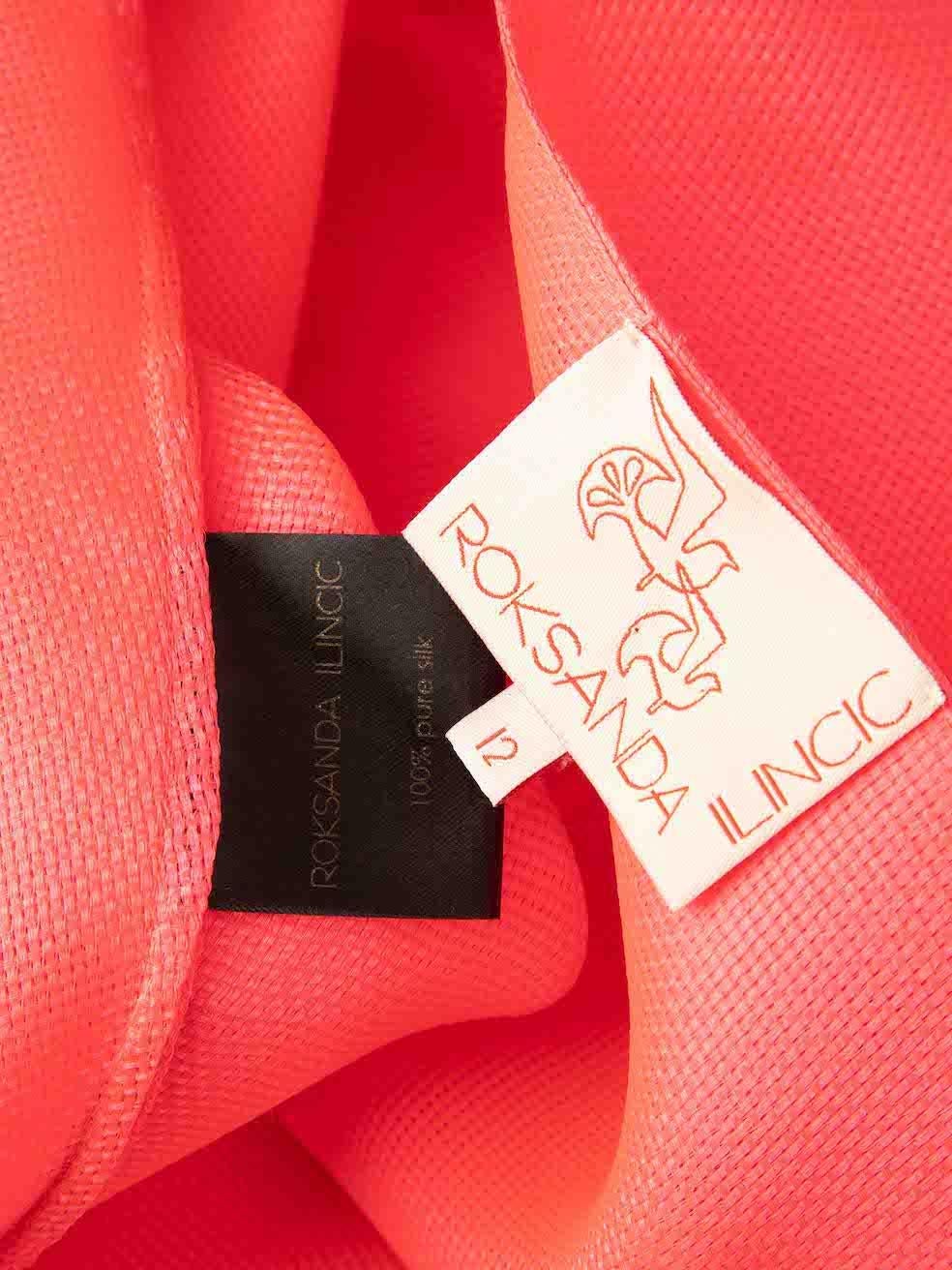 Roksanda Roksanda Ilincic Neon Pink Silk Fine Blazer Size L For Sale 2