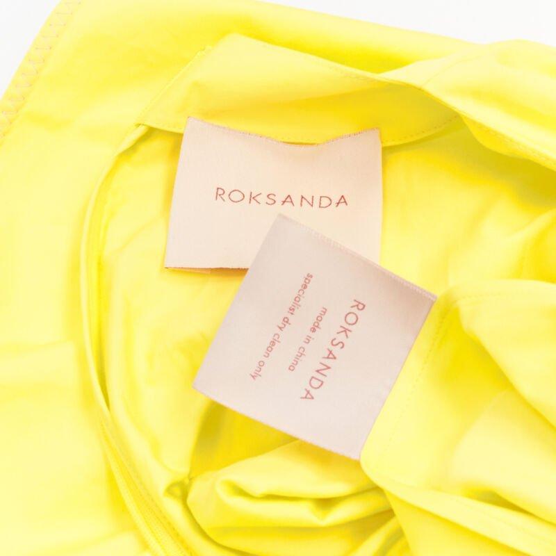 Roksanda sunshine yellow cotton origami pleat flared sleeves A-line dress UK6 XS en vente 4