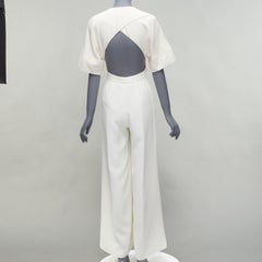 ROKSANDA Weißer rückenfreier Overall mit breitem Bein UK6 XS