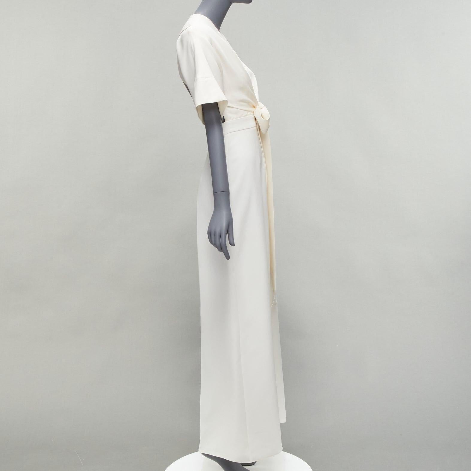 ROKSANDA white backless front tie wide leg jumpsuit UK6 XS In Good Condition In Hong Kong, NT