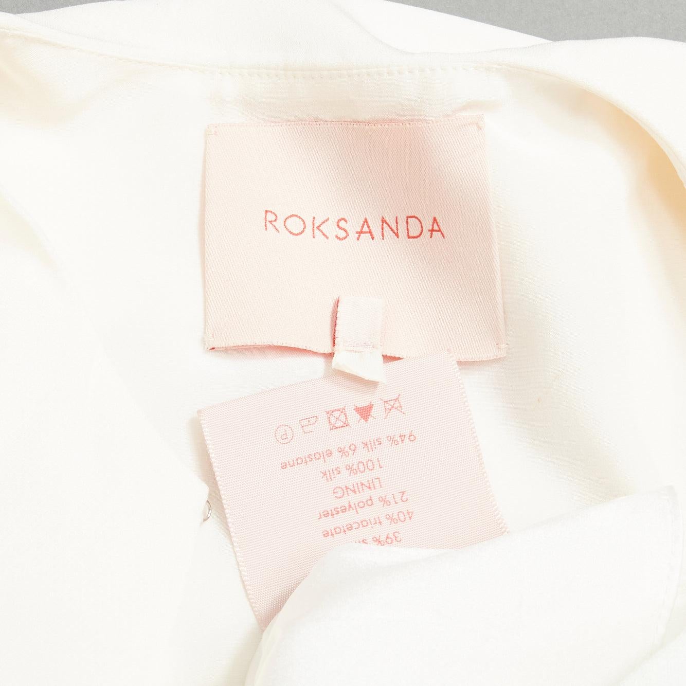 ROKSANDA white backless front tie wide leg jumpsuit UK6 XS 3