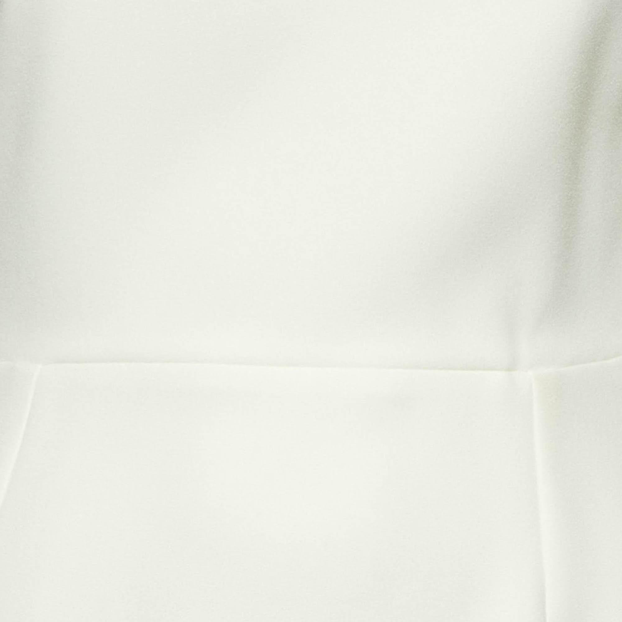 Gray Roksanda White Crepe Puff Sleeve Midi Lena Dress S