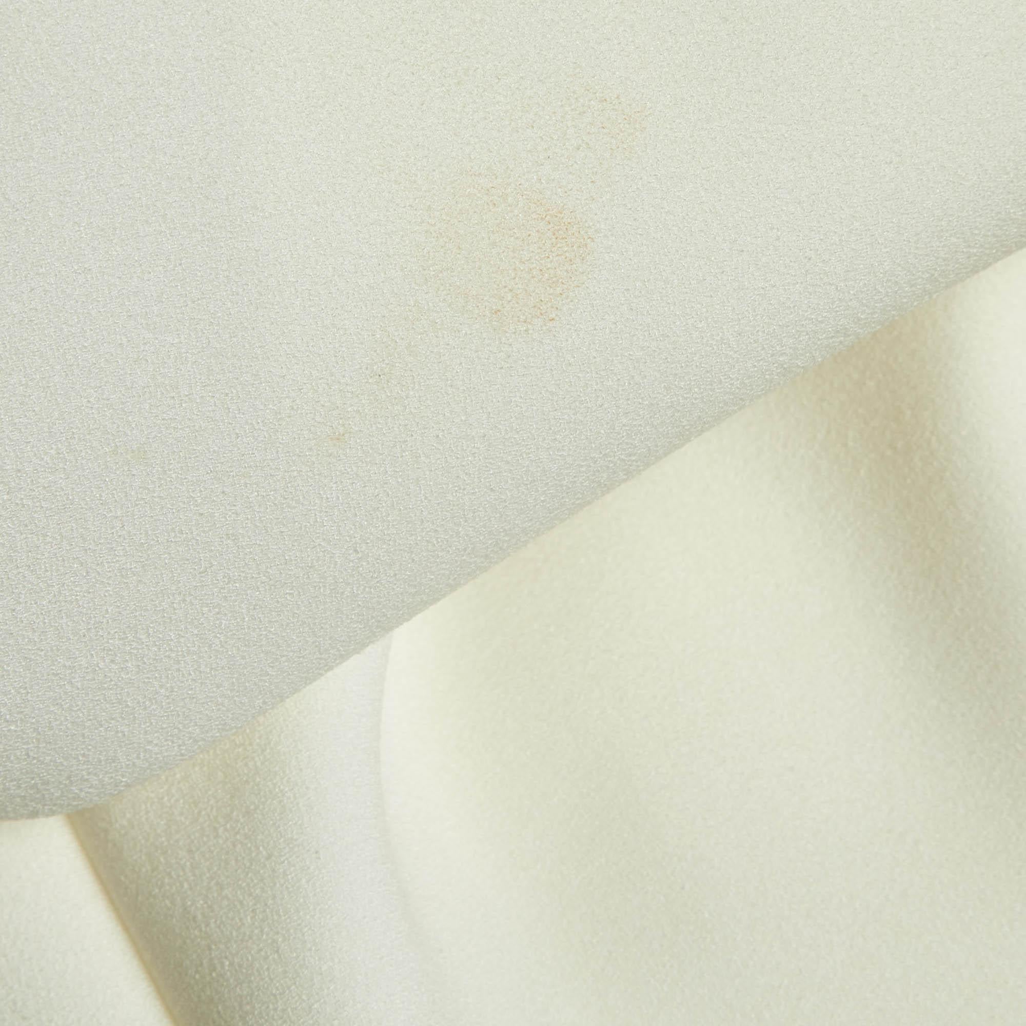 Roksanda White Crepe Puff Sleeve Midi Lena Dress S In Good Condition In Dubai, Al Qouz 2