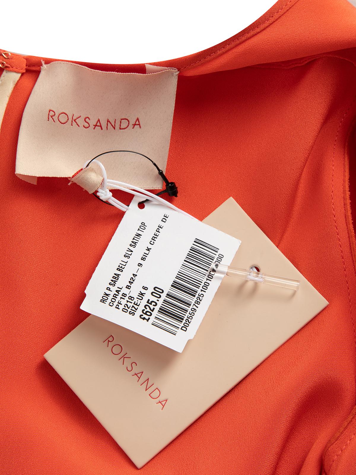 Roksanda Women's Coral Saba Bell Sleeve Silk Top For Sale 1