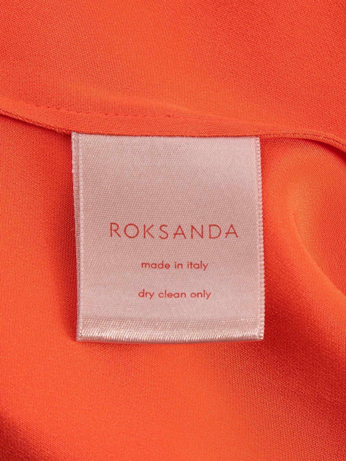 Roksanda Women's Coral Saba Bell Sleeve Silk Top For Sale 2