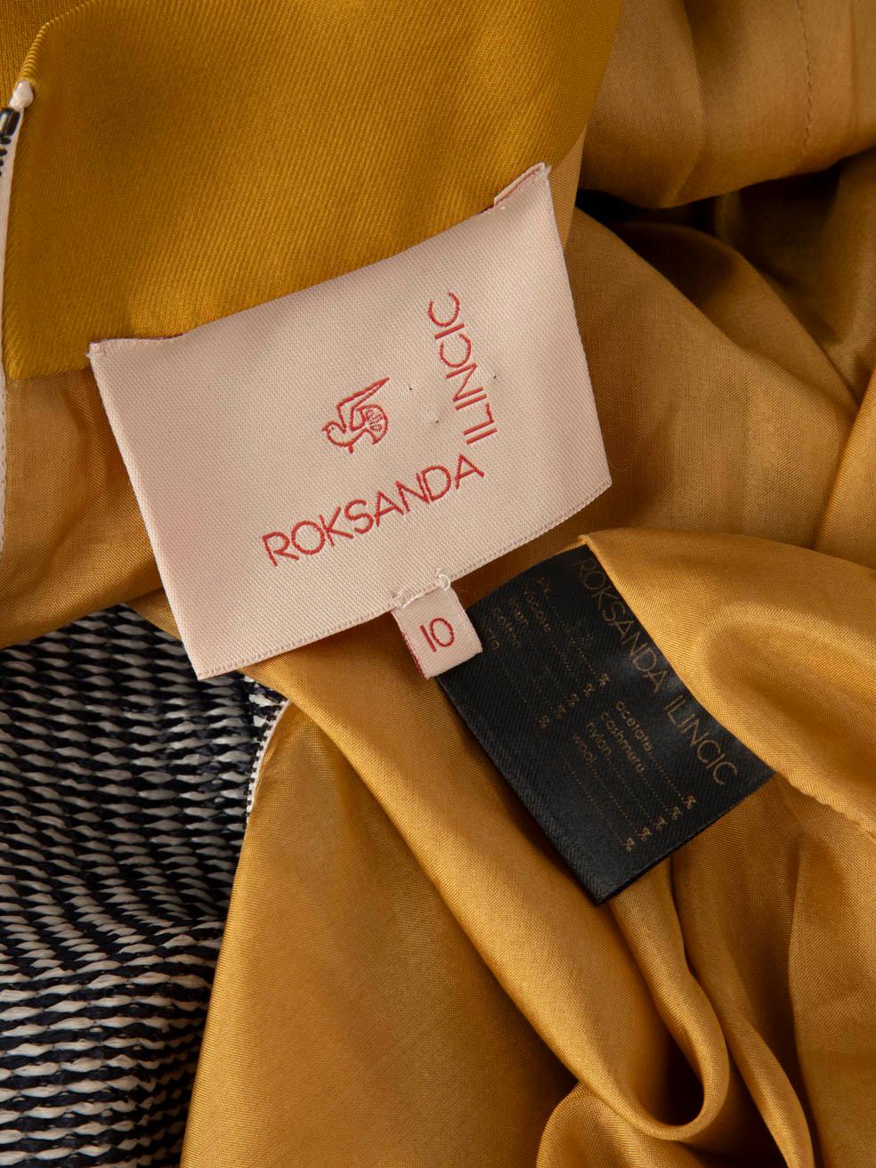 Roksanda Yellow & Grey Midi Dress Size M For Sale 2