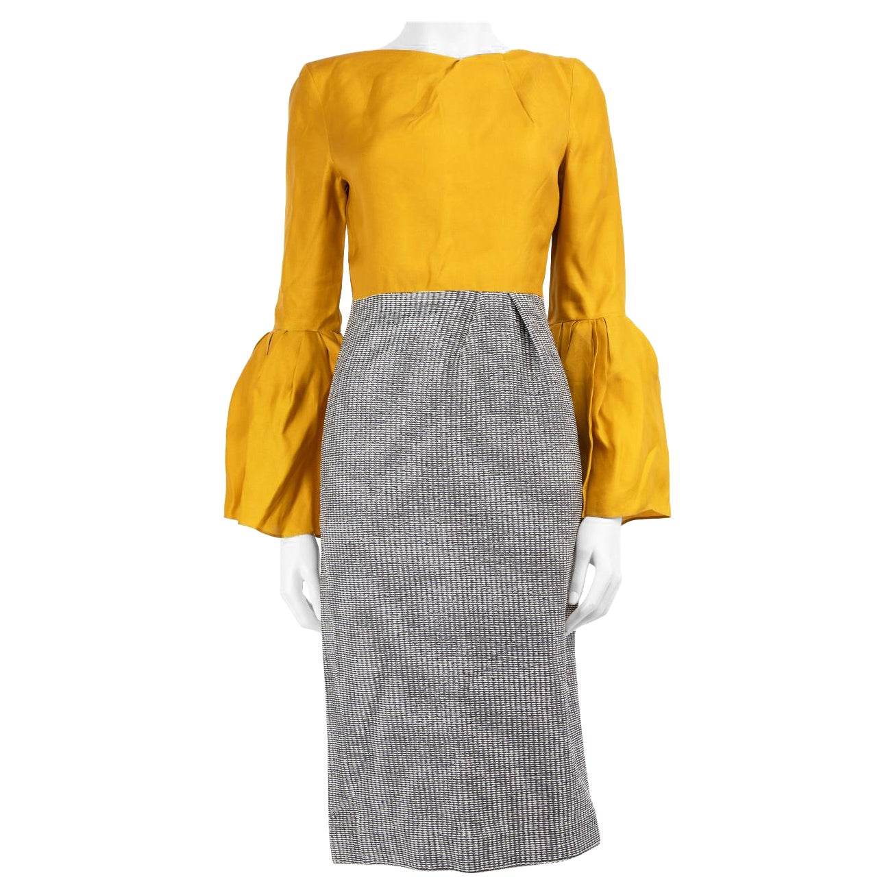 Roksanda, robe midi jaune et grise, taille M en vente