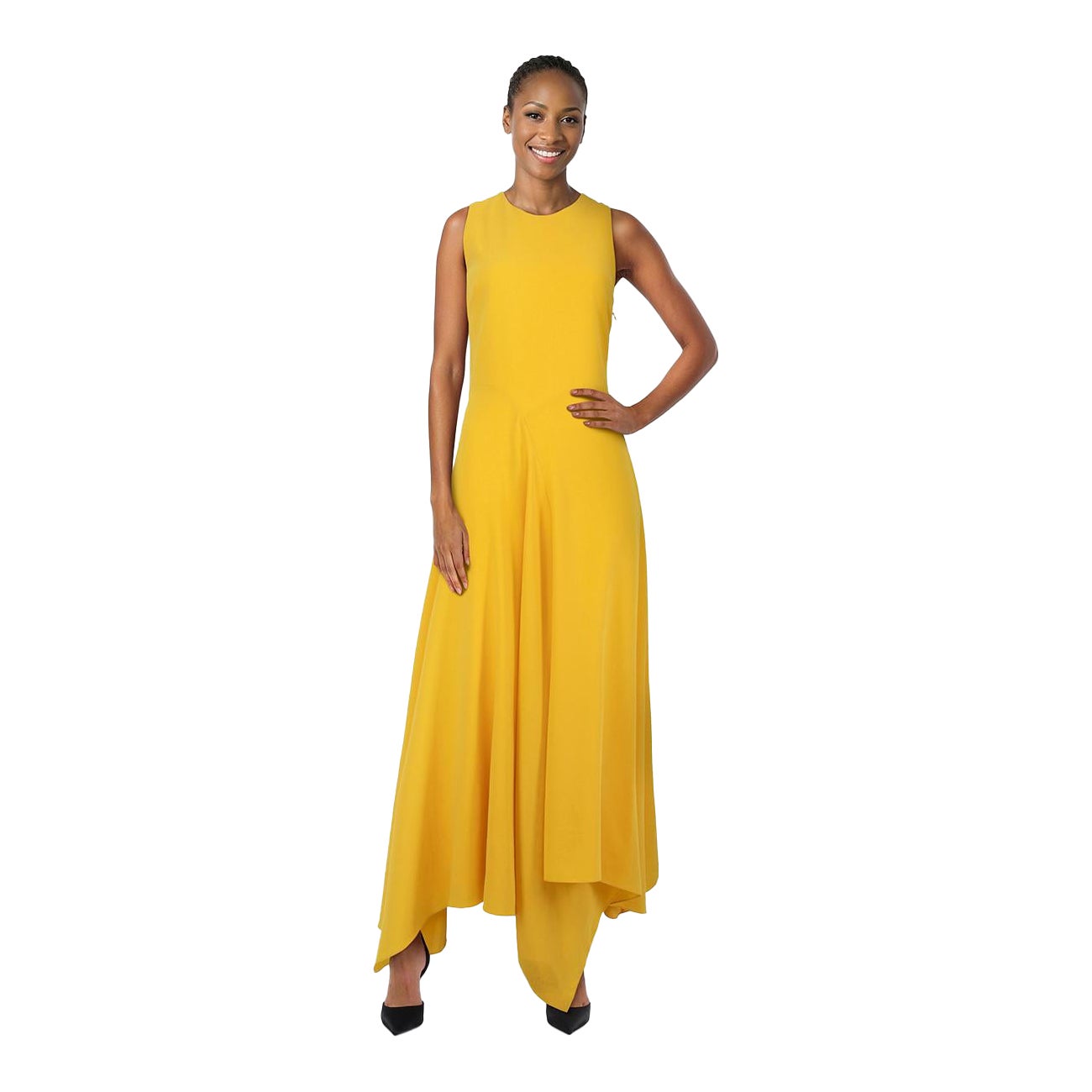 Roksanda Gelbes Maxikleid ohne Ärmel Größe S im Angebot