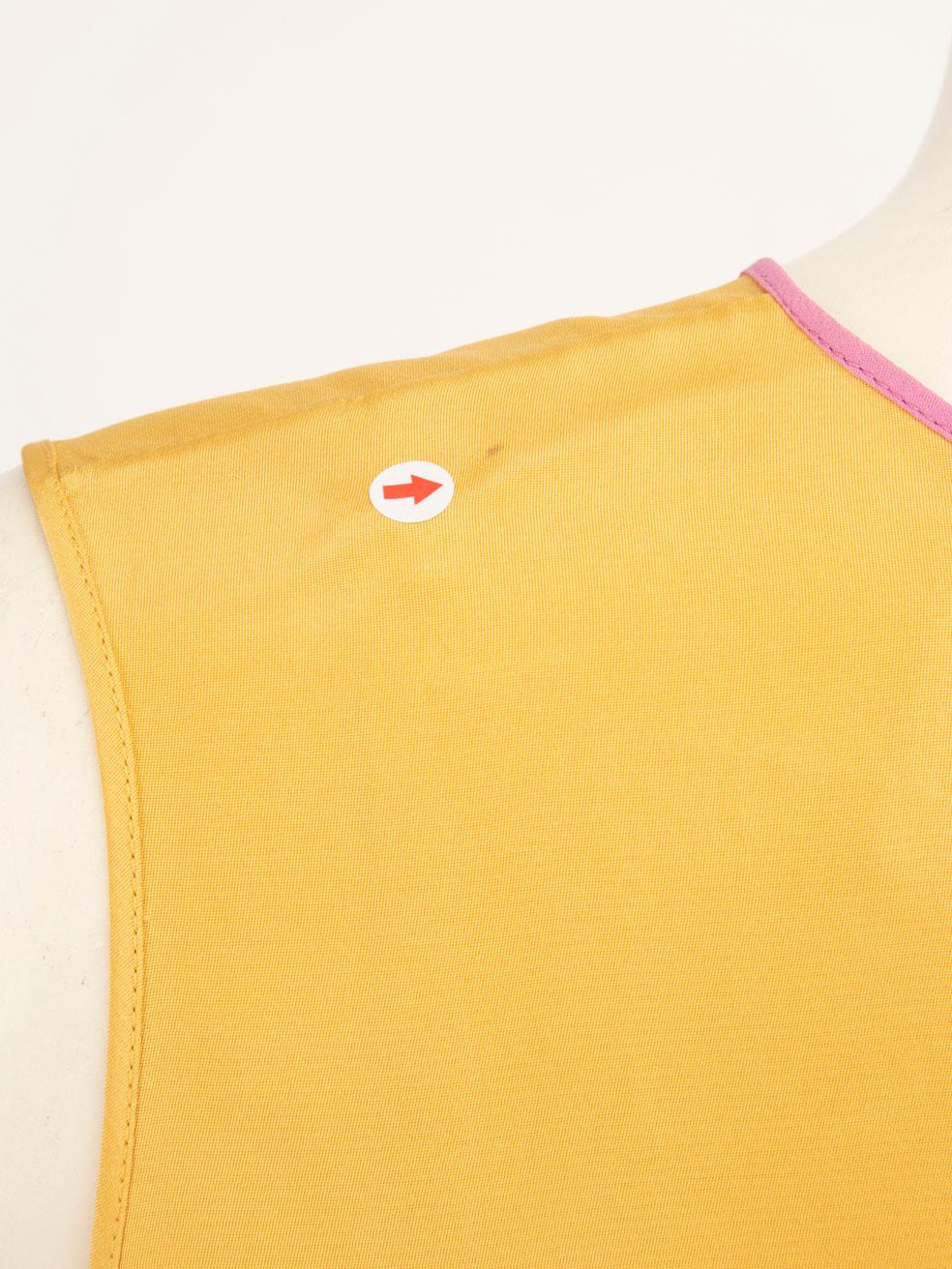 Roksanda Yellow Silk Contrast Trimmed Top Size XS 2