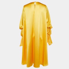 Roksanda Yellow Silk Satin Rosina Oversized Tunic Top S
