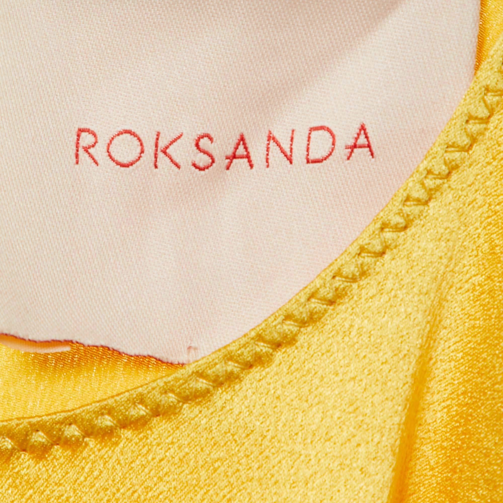 Women's Roksanda Yellow Silk Satin Rosina Oversized Tunic Top S For Sale