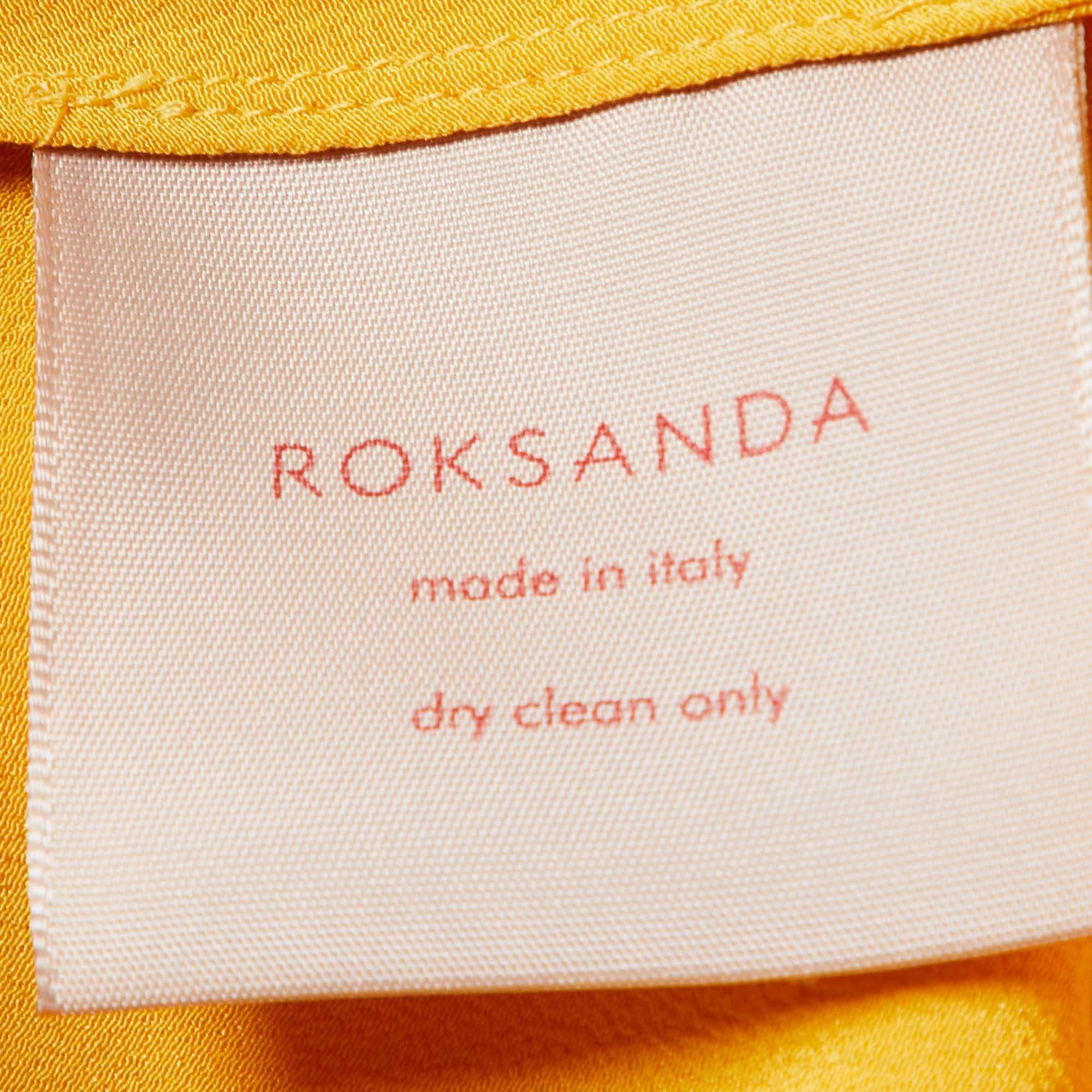 Roksanda Yellow Silk Satin Rosina Oversized Tunic Top S For Sale 2
