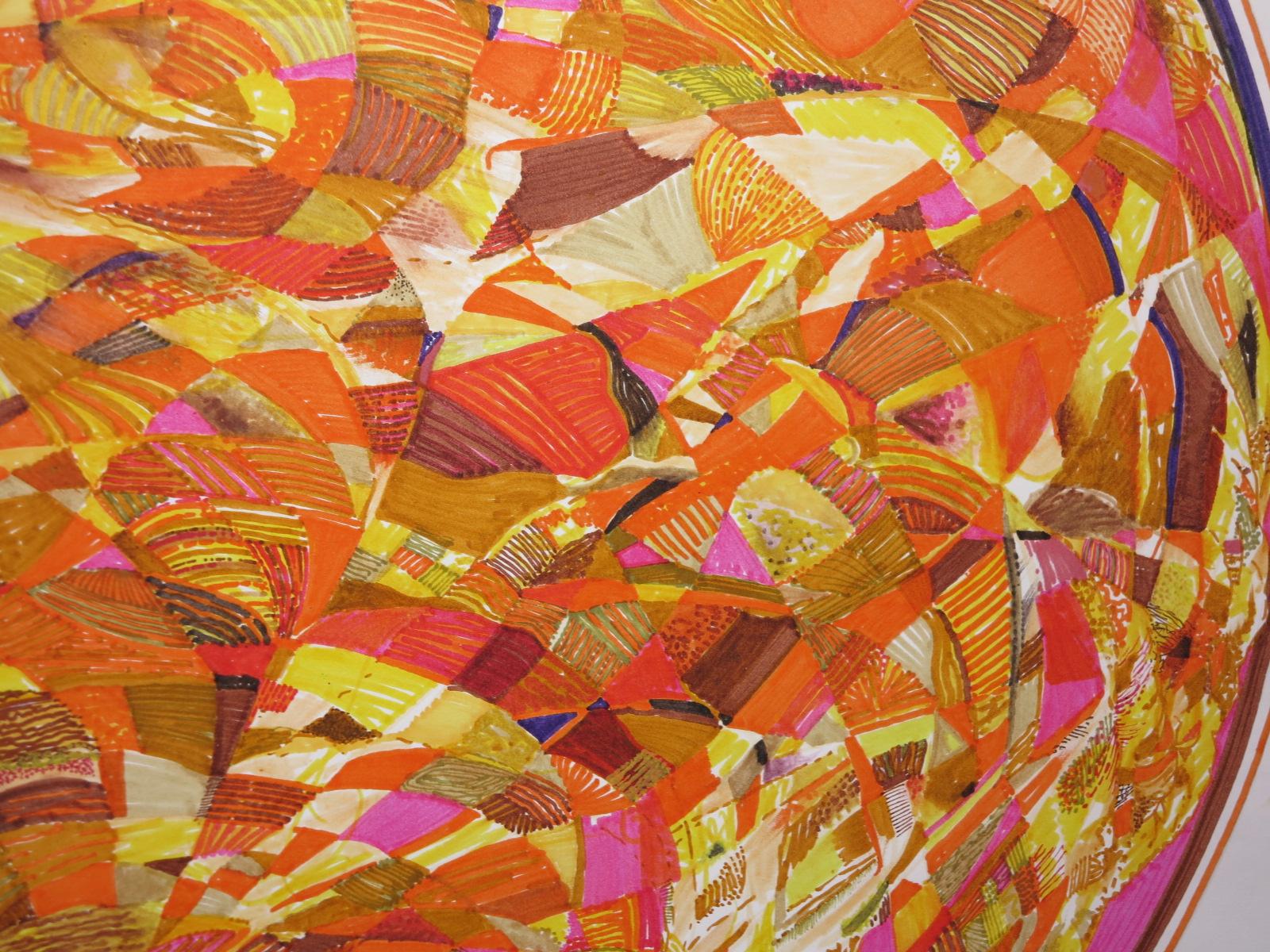 3rd Mandala - Brown Abstract Painting by Roland Ayers