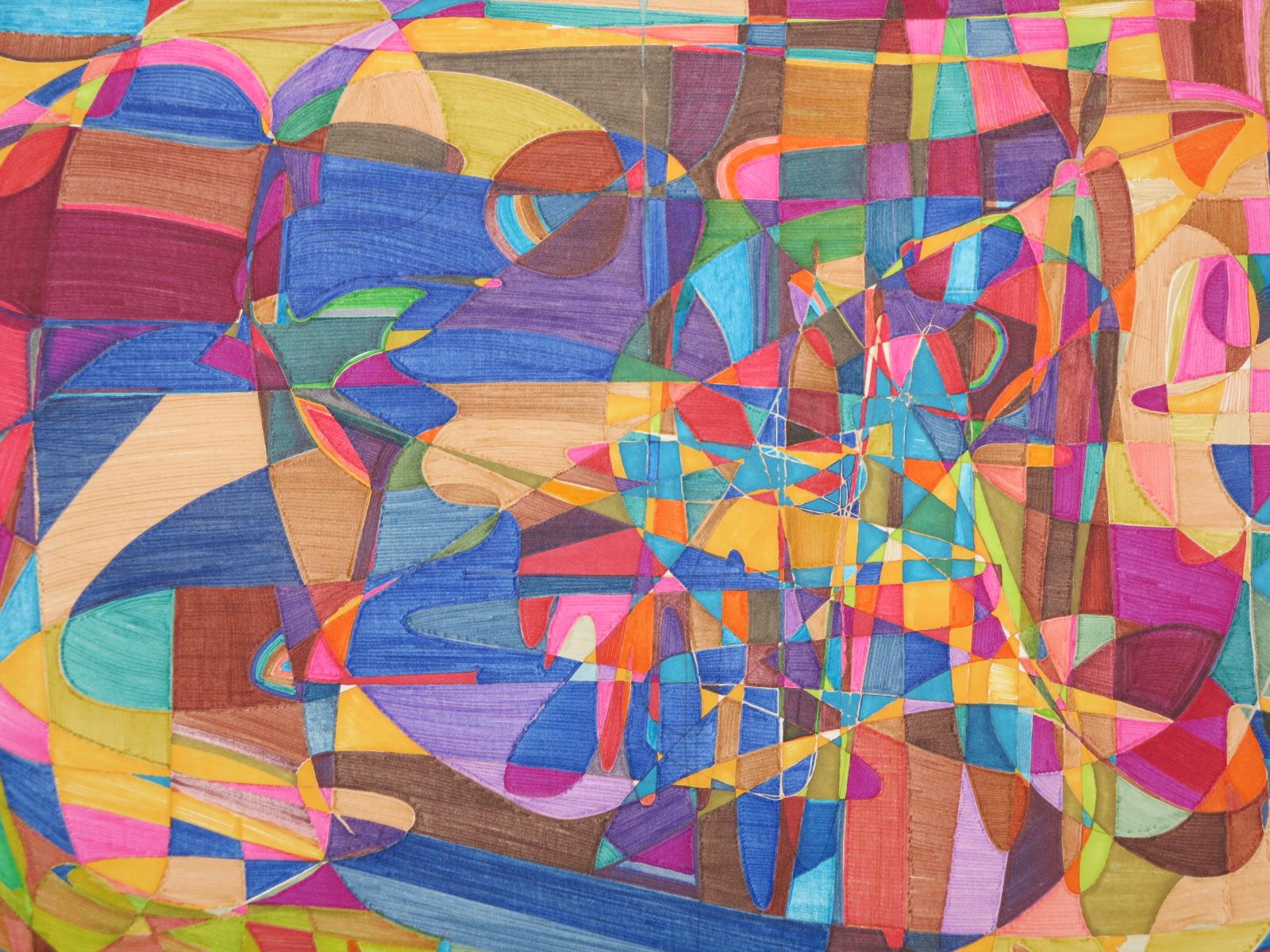 Improvisation #8:: Serie 1 (Geometrische Abstraktion), Painting, von Roland Ayers