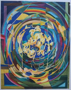 Improvisation abstract African-American artist painting.