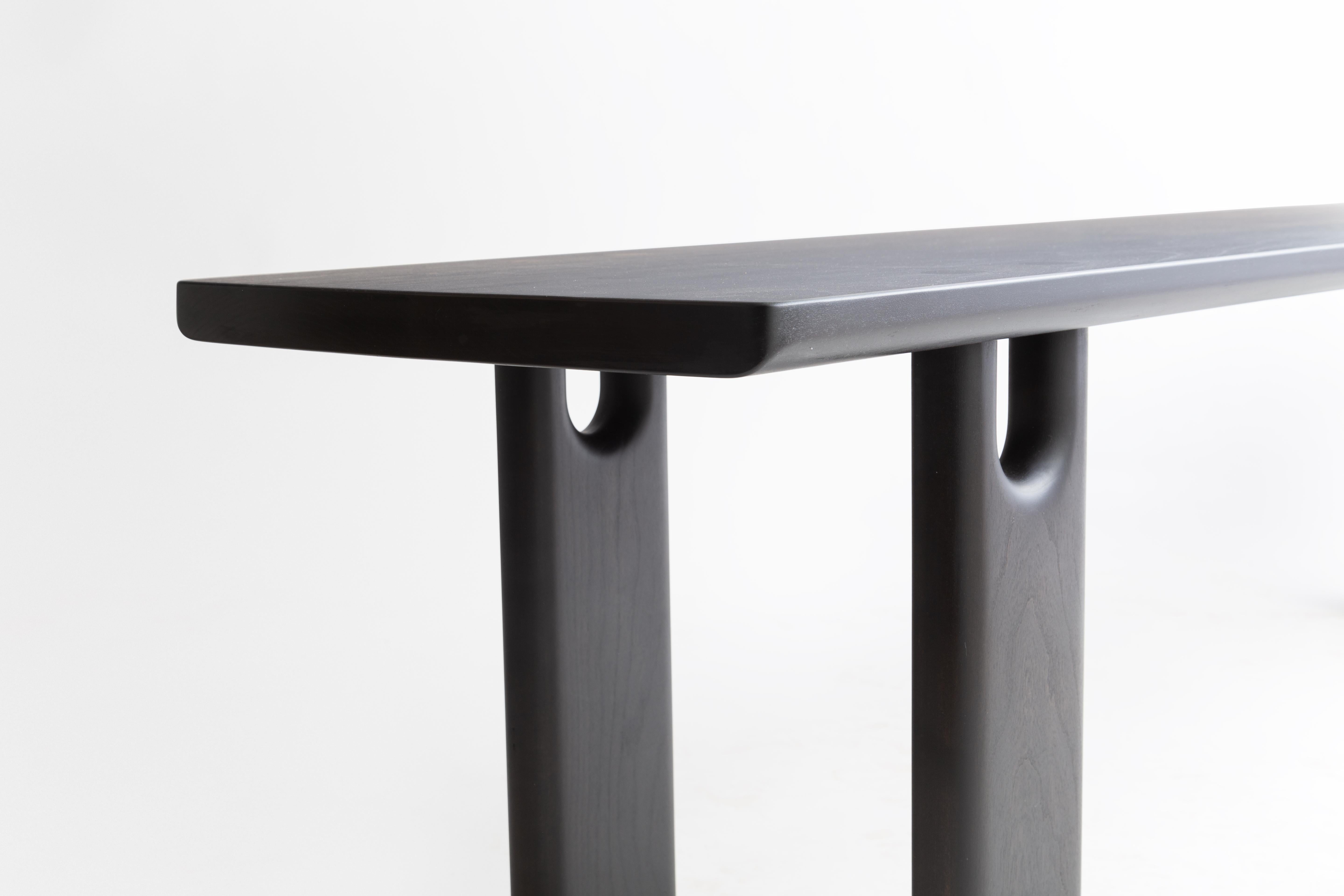 Scandinavian Modern Roland Bench, Ebonized Cherry, Customizable For Sale