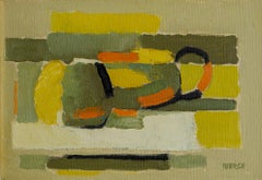 Modern French Abstract Paintig Still Life by Roland Bierge