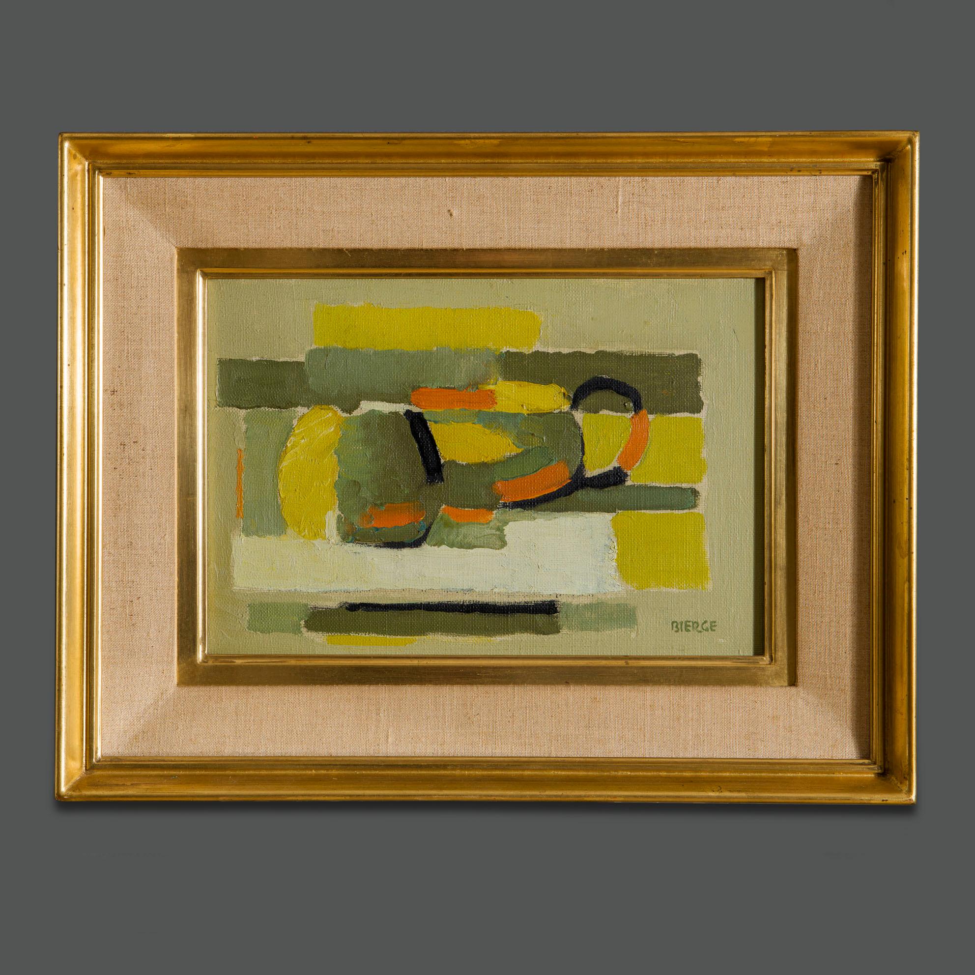 Modern French Abstract Paintig Still Life by Roland Bierge