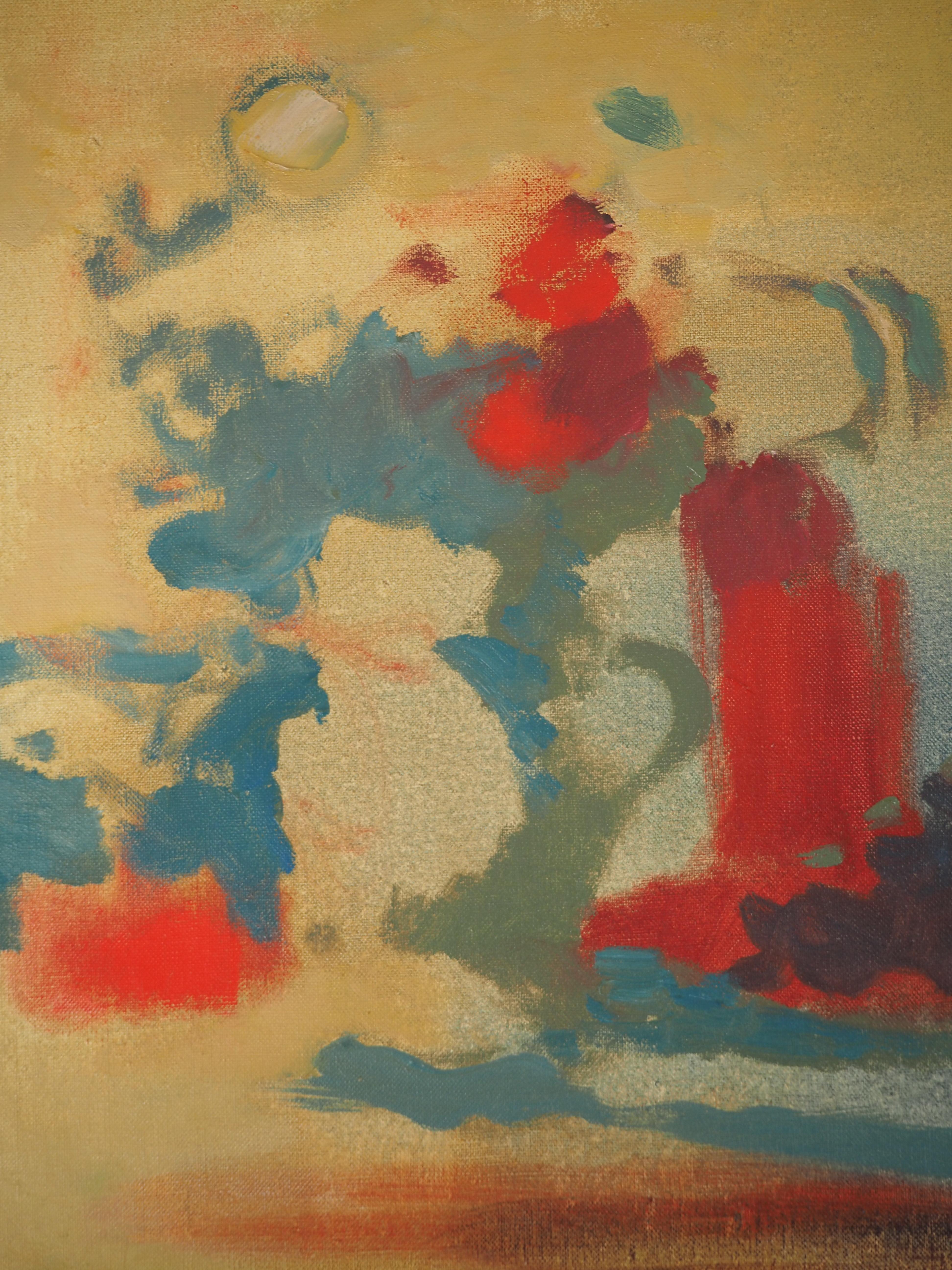 Surrealistisches Stillleben – Original Ölgemälde auf Leinwand, handsigniert im Angebot 1