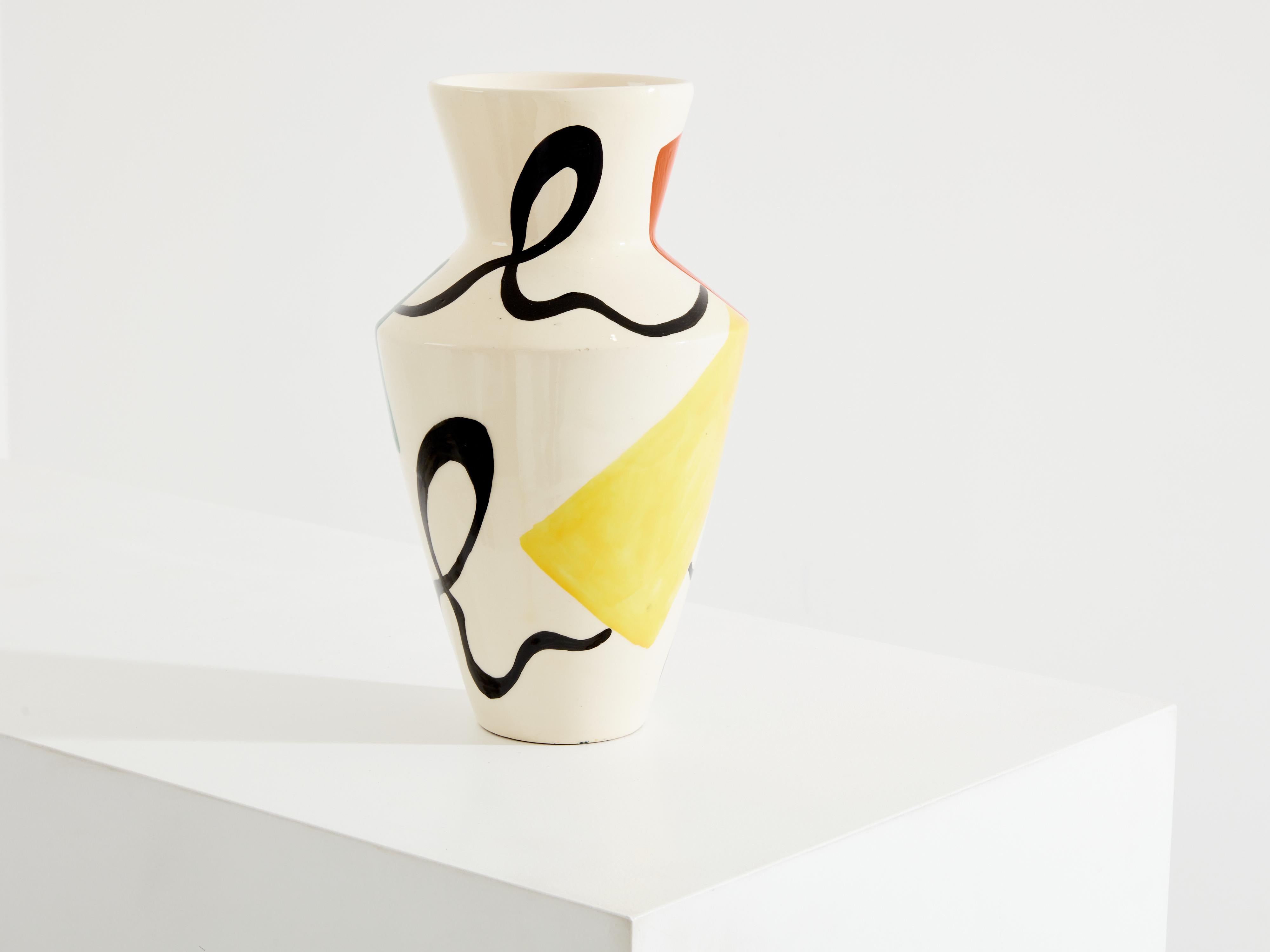Vaso in ceramica smaltata Roland Brice 1950 in vendita 5