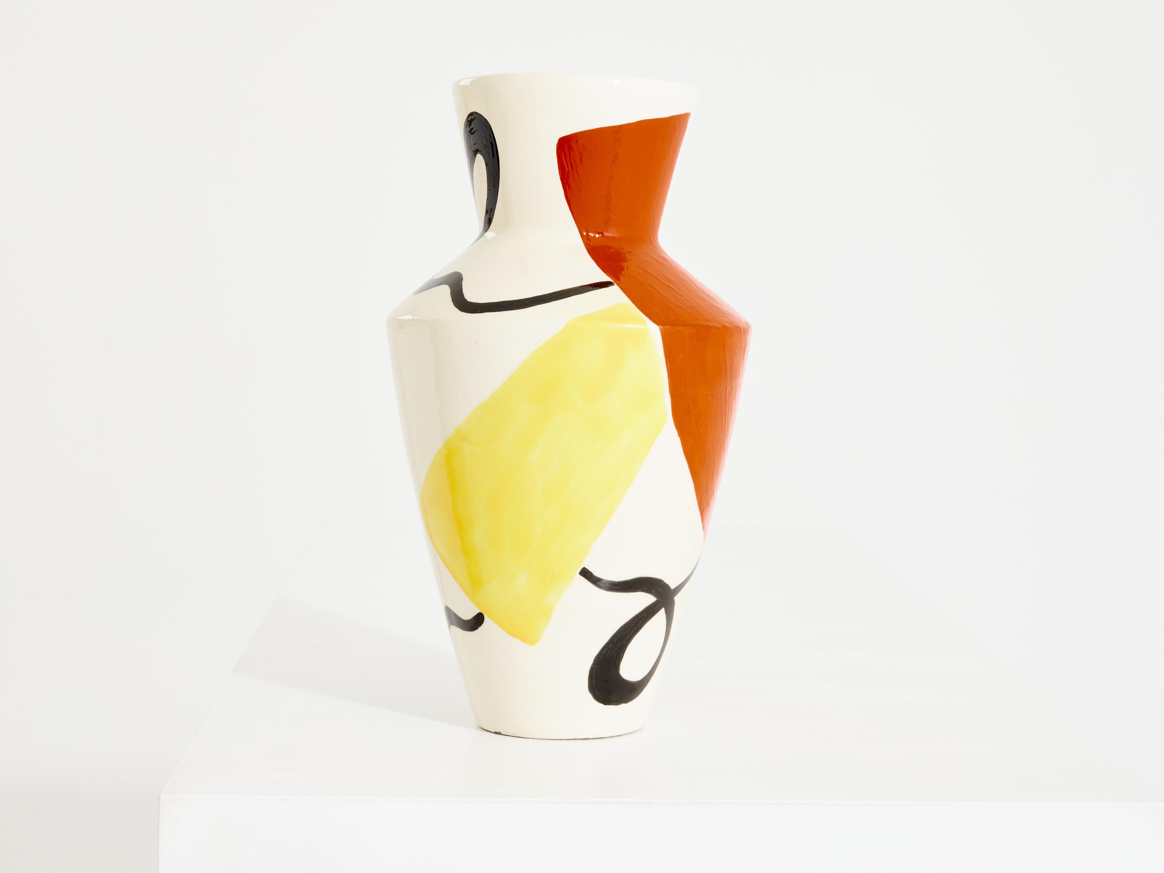 Mid-Century moderno Vaso in ceramica smaltata Roland Brice 1950 in vendita