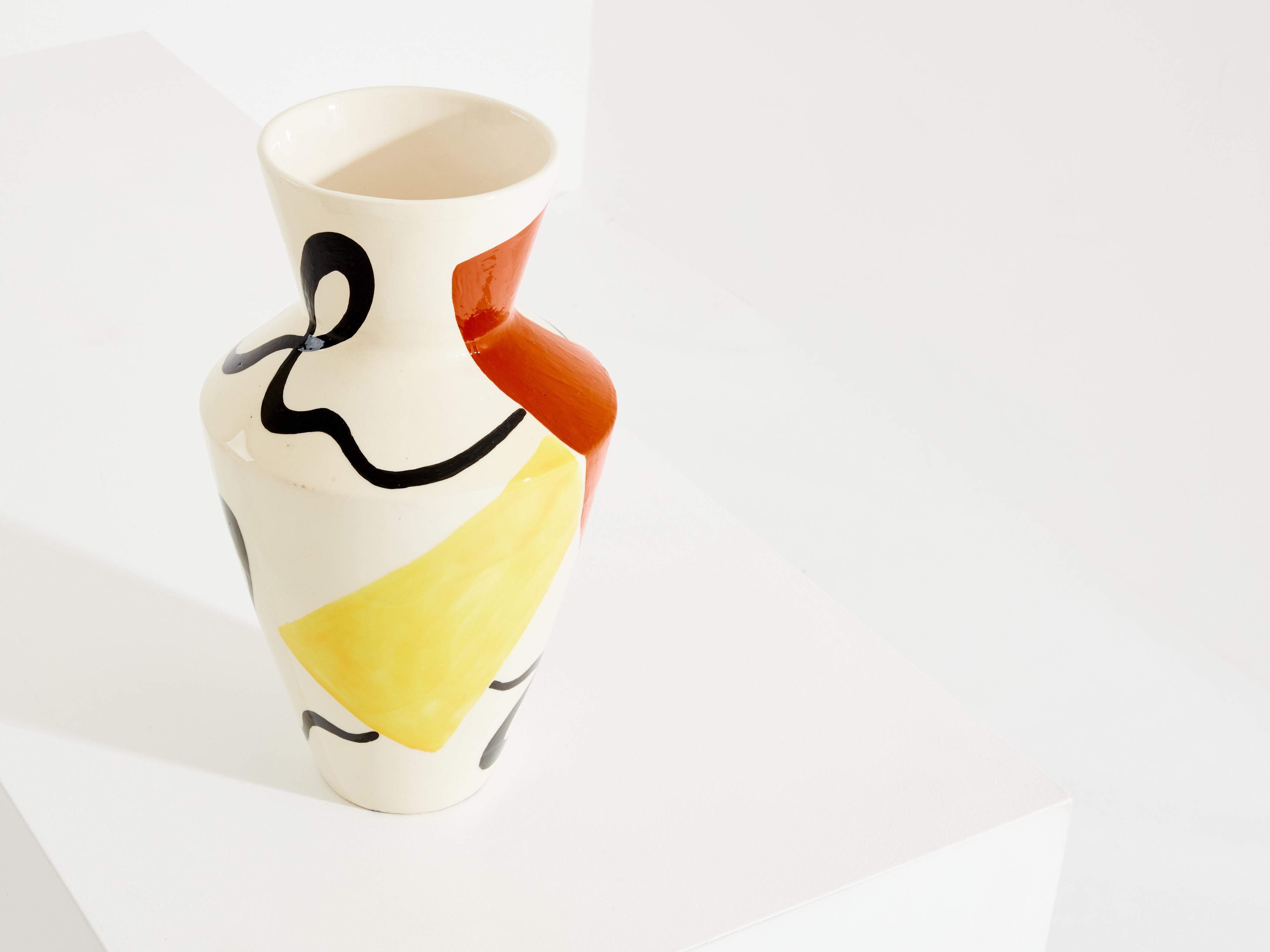 Francese Vaso in ceramica smaltata Roland Brice 1950 in vendita