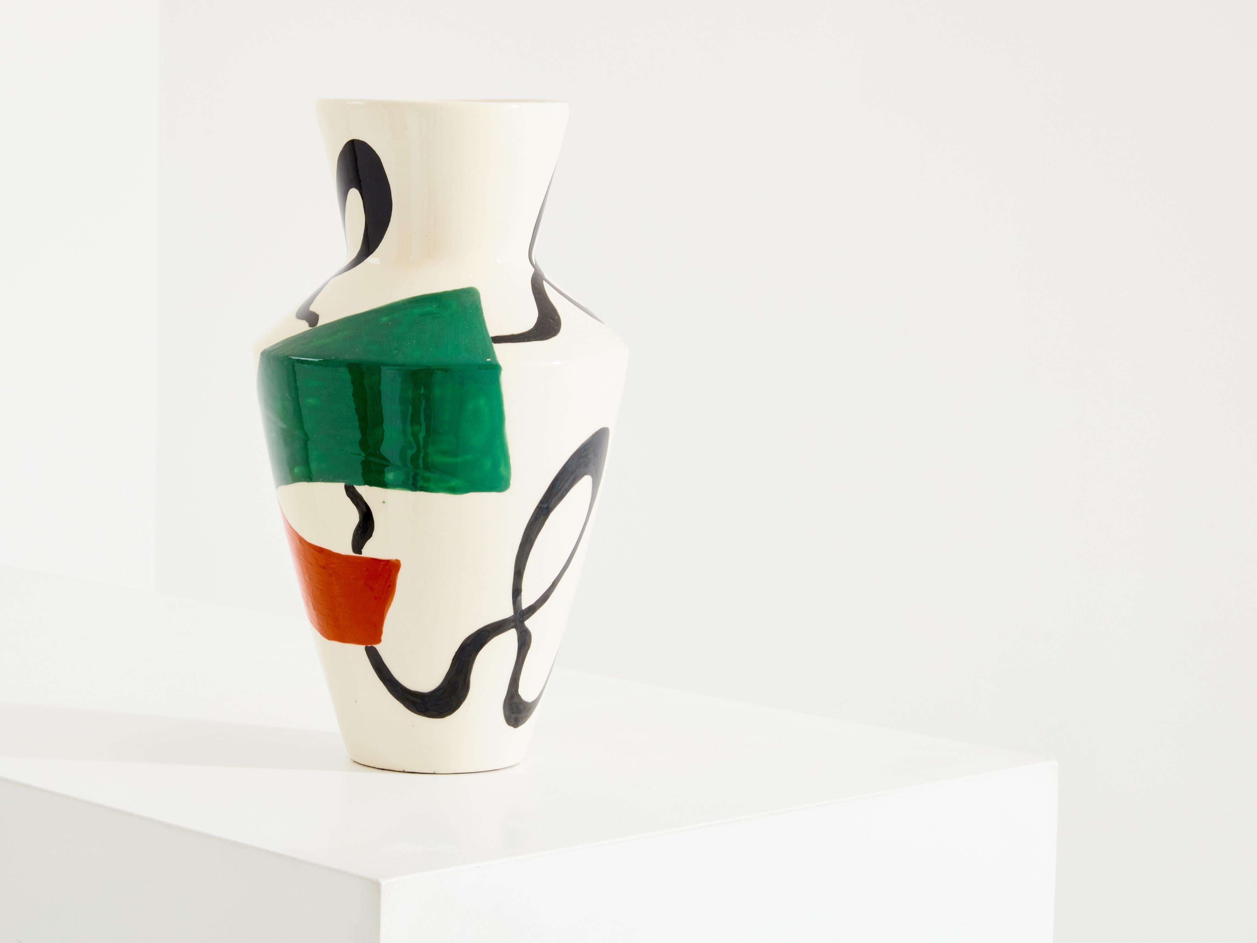 Metà XX secolo Vaso in ceramica smaltata Roland Brice 1950 in vendita