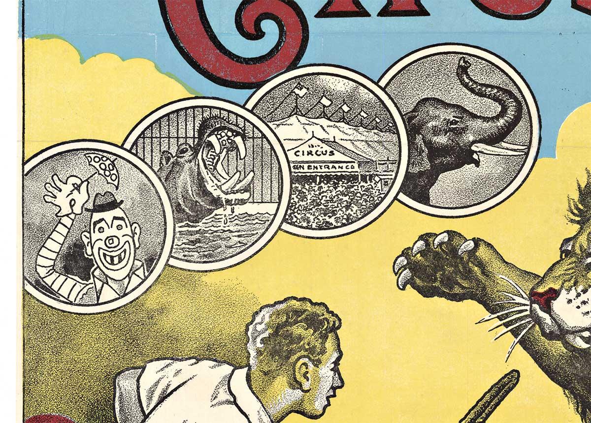 Clyde Beatty - Cole Bros. kombiniertes Original-Vintage-Poster, Circus (Grau), Animal Print, von Roland Butler