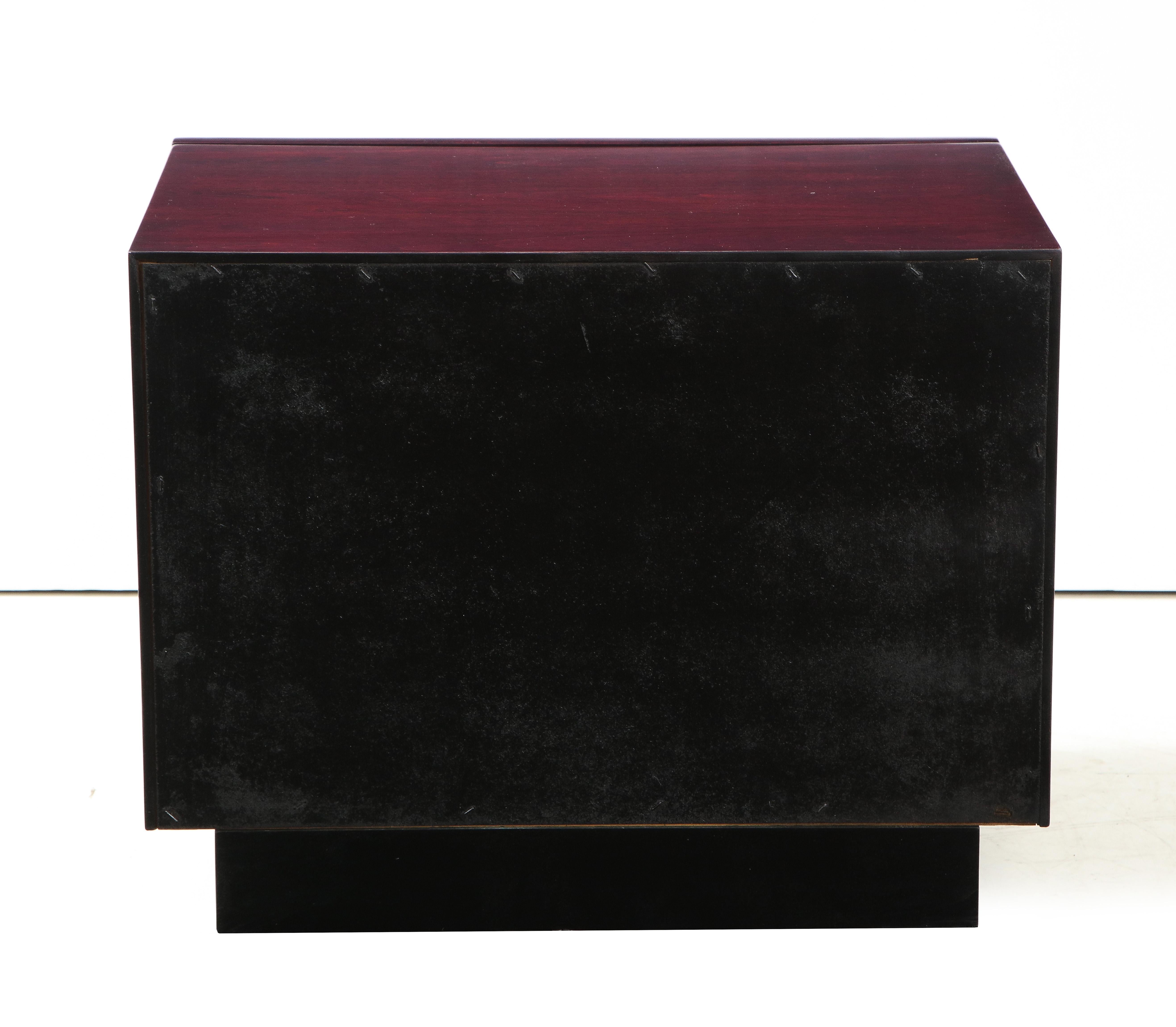 Roland Carter Red Wine Stained Burl Nightstands 2