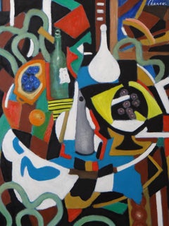Roland Chanco Painting "Coupe Jaune et Carafe Blanche", 2000