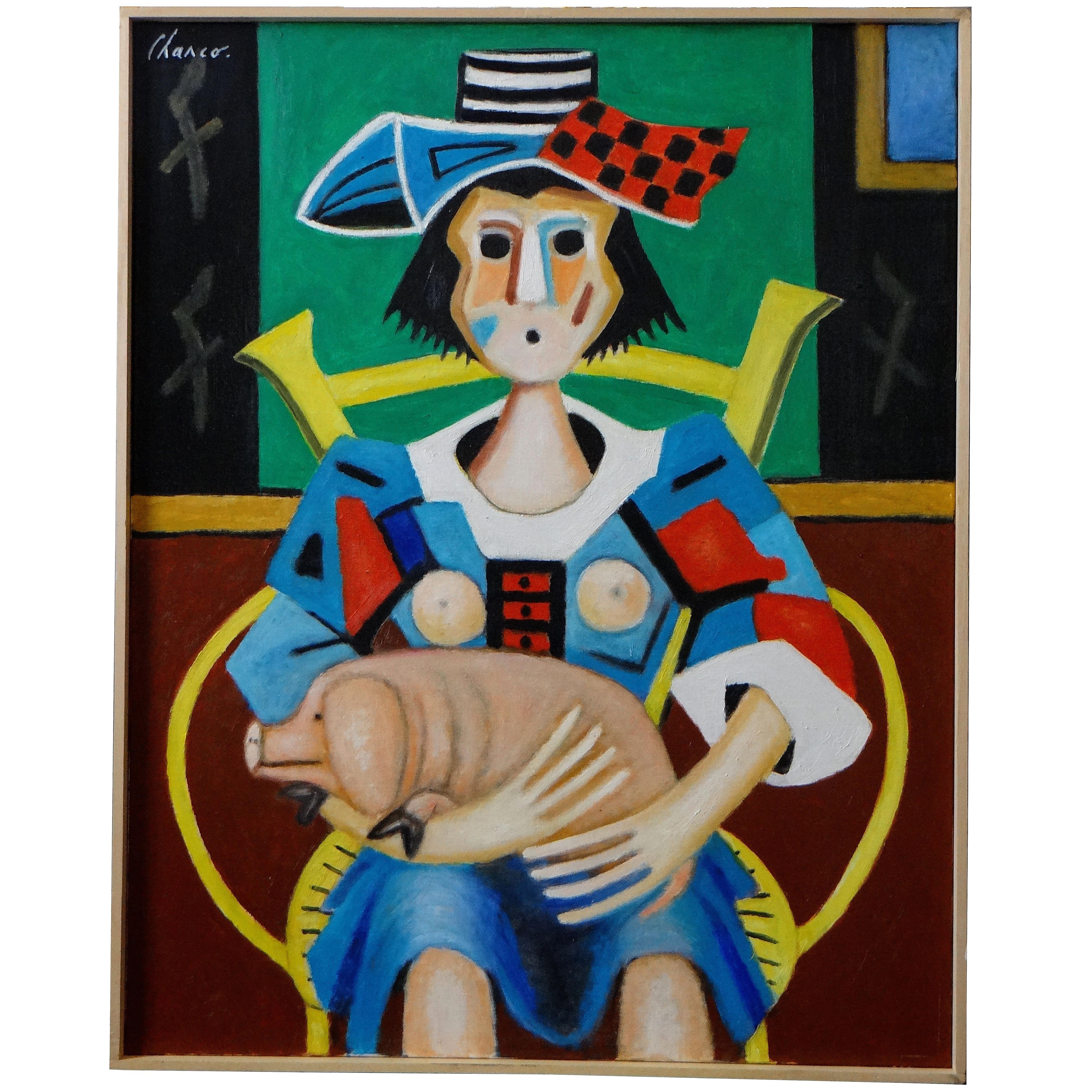 Roland Chanco, Painting "The Piglet", 2000 For Sale
