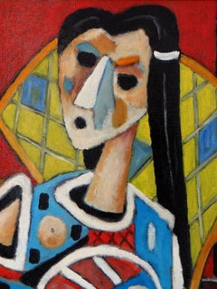 Roland CHANCO (1914-2017), Painting "Women with Rocking Chair", 1975