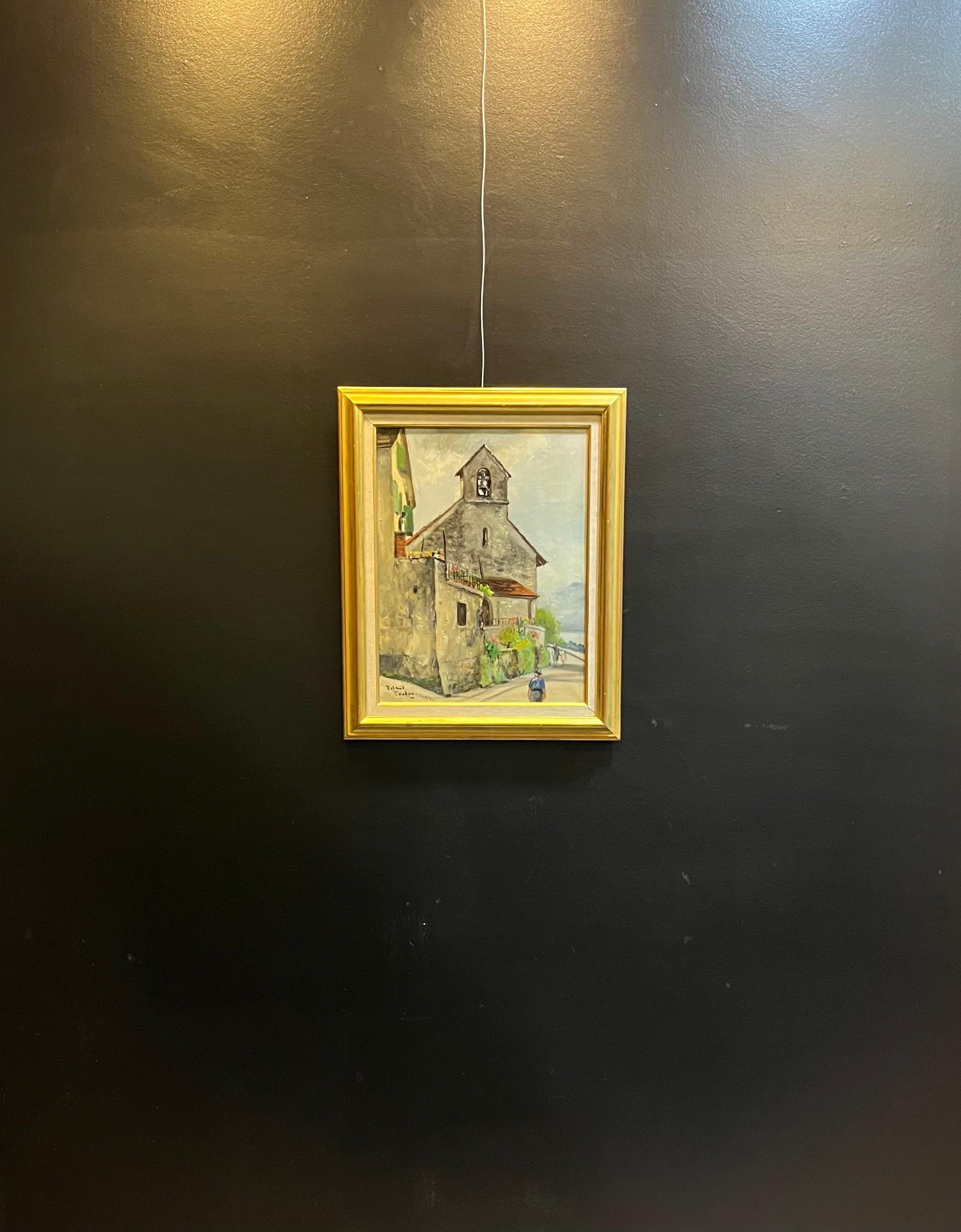 „Bell Tower“ von Roland Coudon – Öl auf Leinwand – 55x42 cm im Angebot 5