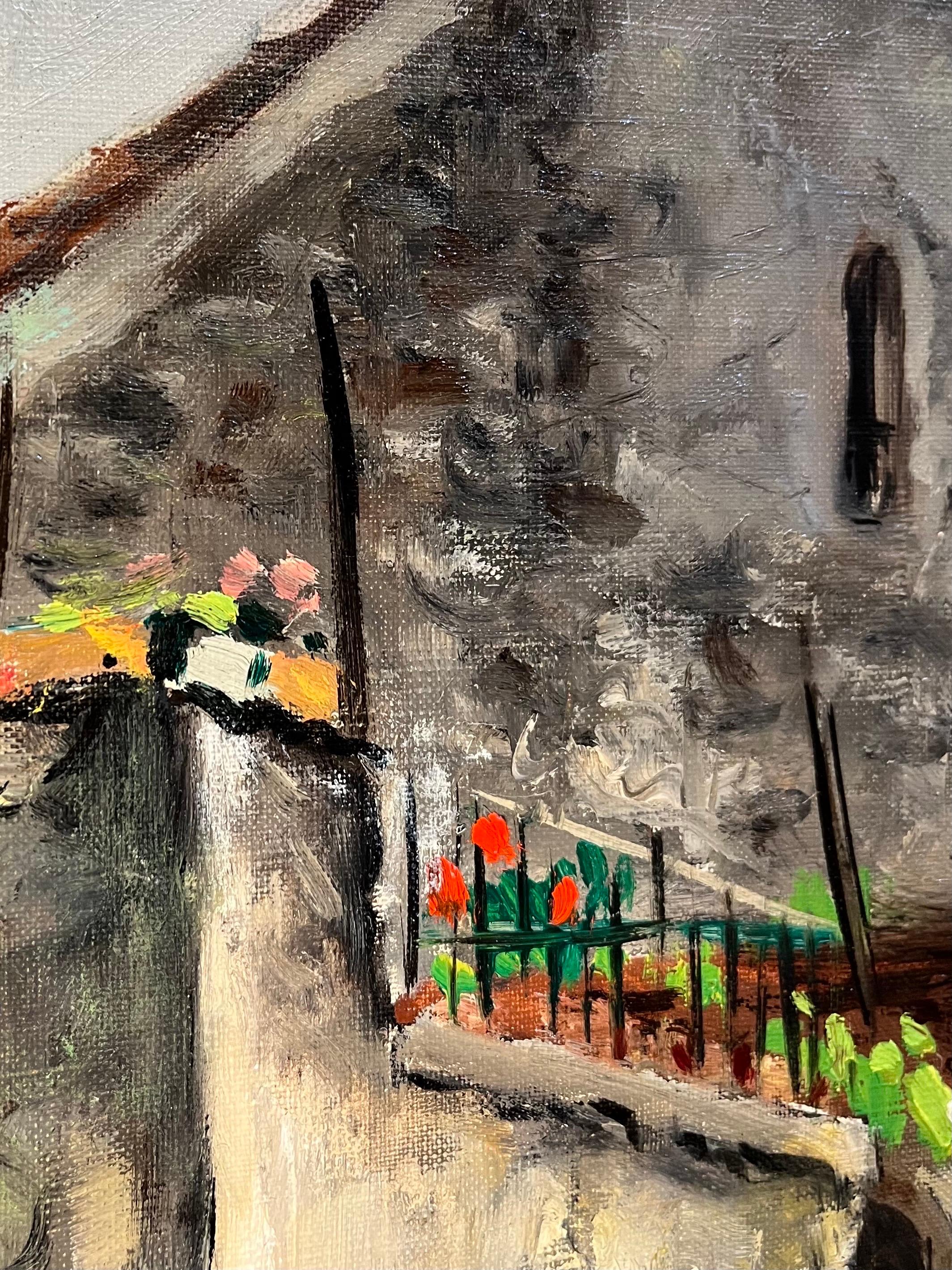 „Bell Tower“ von Roland Coudon – Öl auf Leinwand – 55x42 cm im Angebot 3