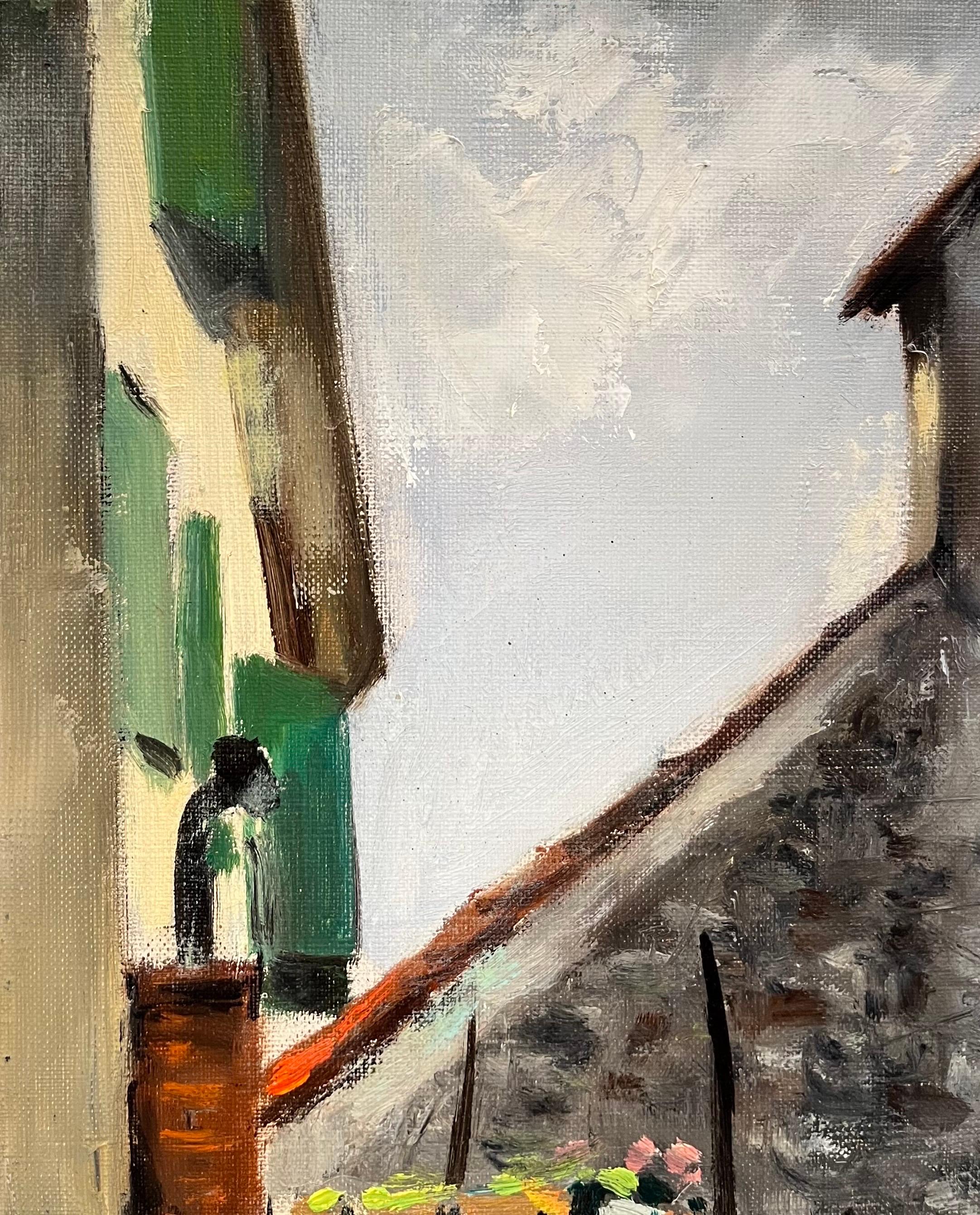 „Bell Tower“ von Roland Coudon – Öl auf Leinwand – 55x42 cm im Angebot 4