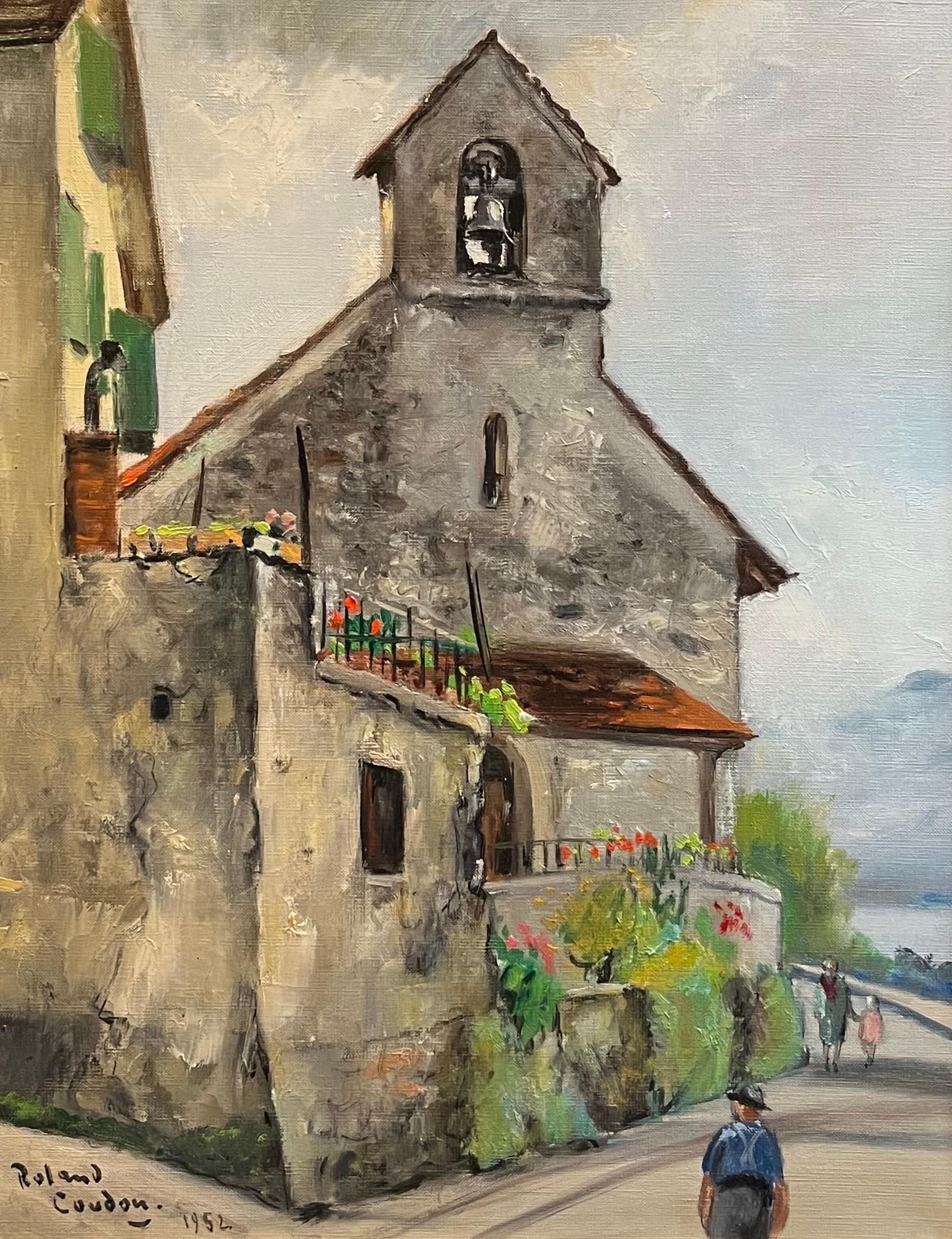 "Bell Tower" de Roland Coudon - Huile sur toile - 55 x 42 cm