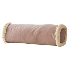 Cojín decorativo Roland Crema Beige Bolster Terciopelo Deluxe Hecho a Mano