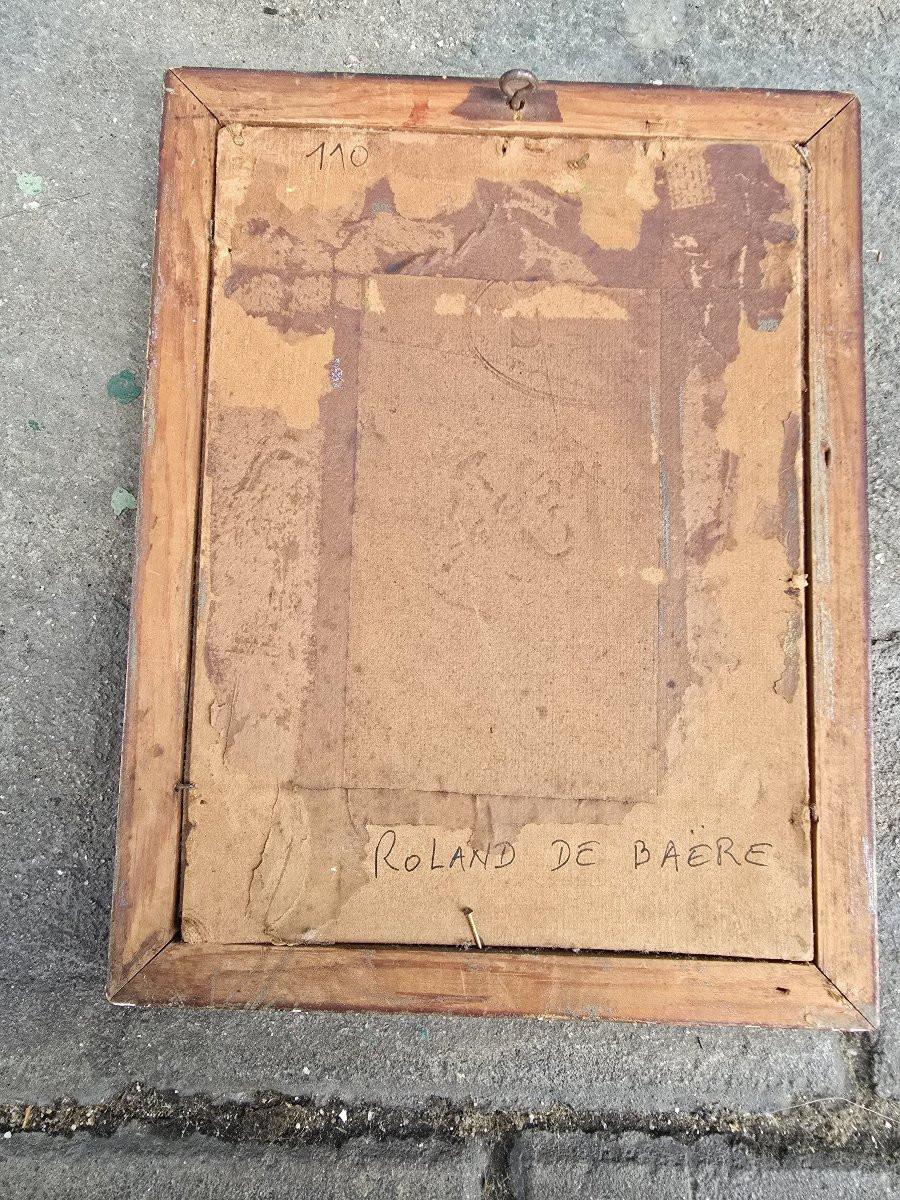 Roland De Baere - Akt in einer Waldlandschaft, Öl auf Platte im Zustand „Gut“ im Angebot in Madrid, ES