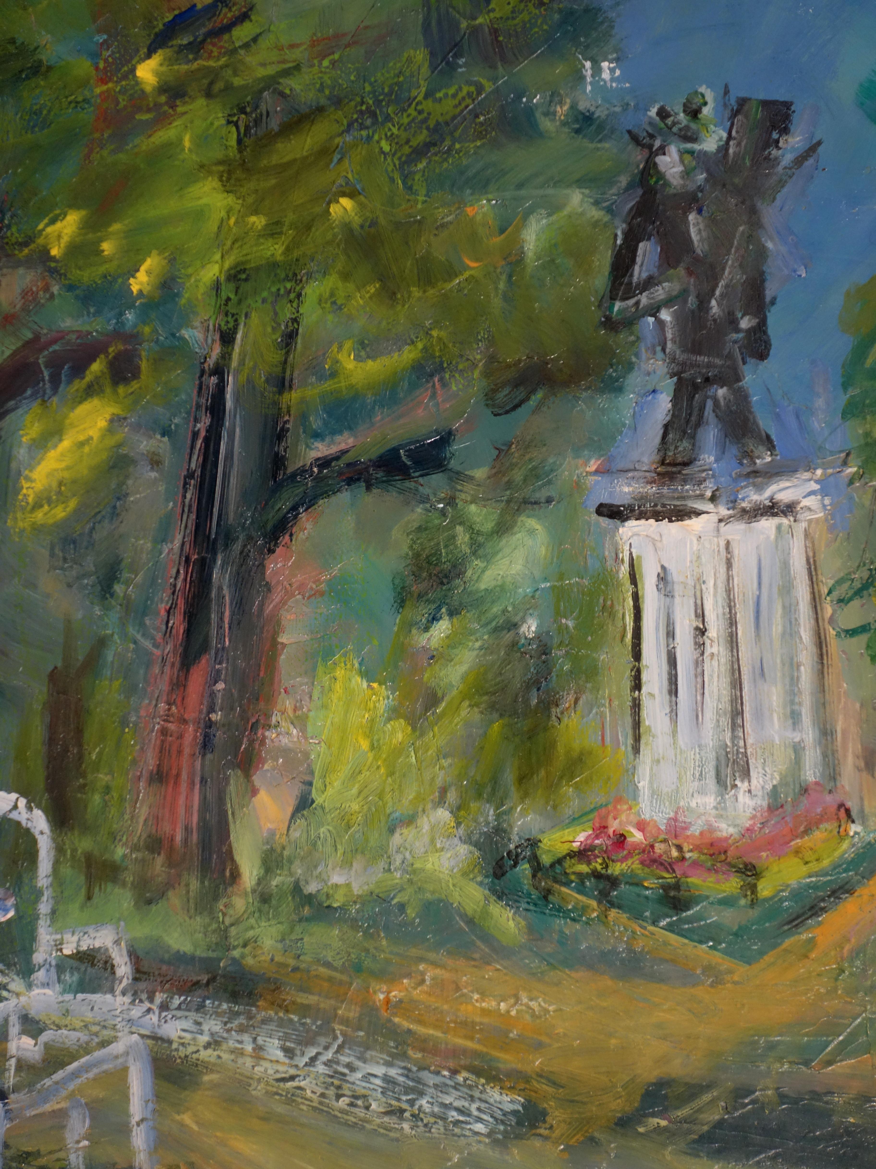 Auvers sur Oise : Carré de Van Gogh - Huile sur toile - Noir Landscape Painting par Roland DUBUC