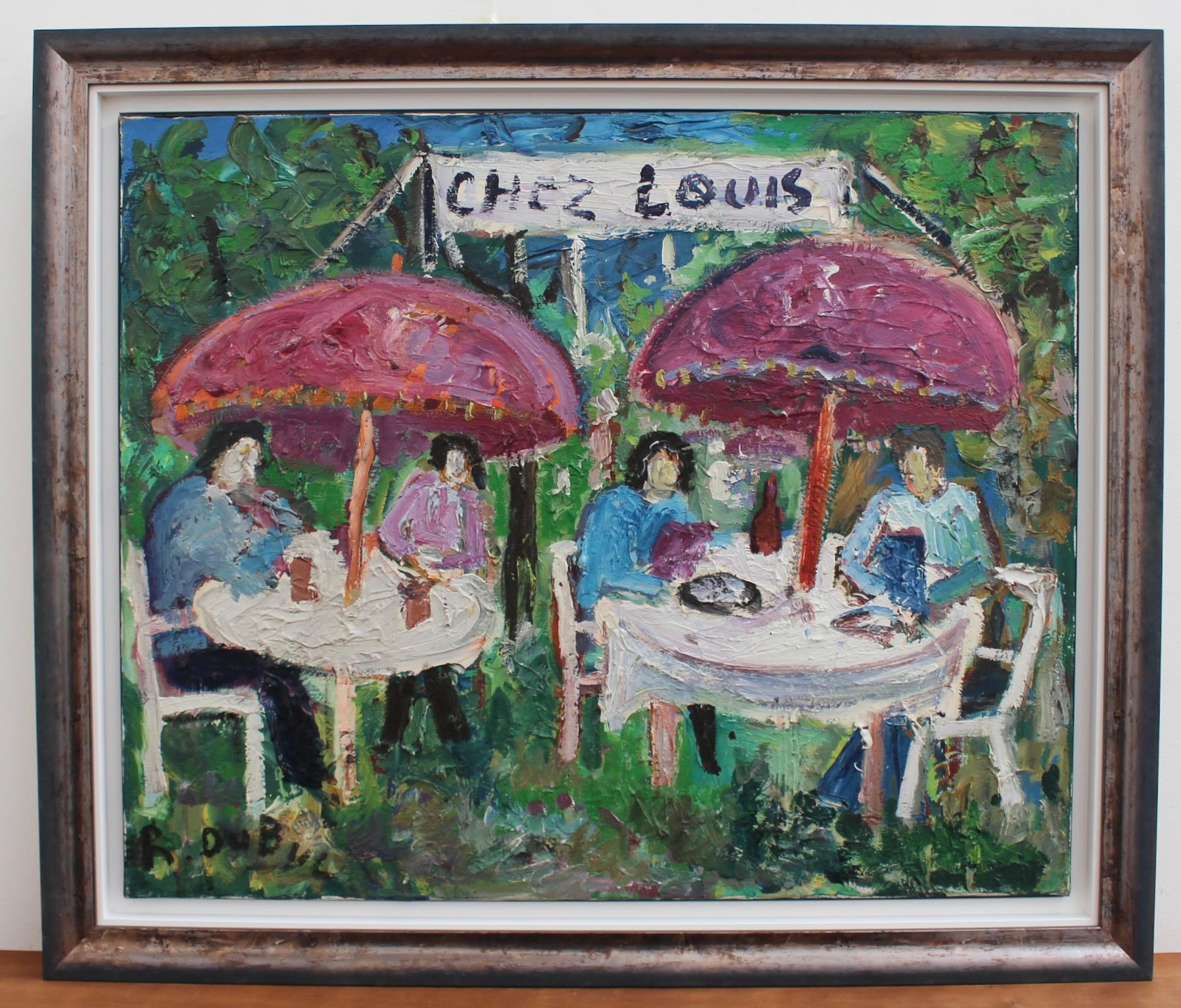 Lunch at Chez Louis - Painting by Roland DUBUC