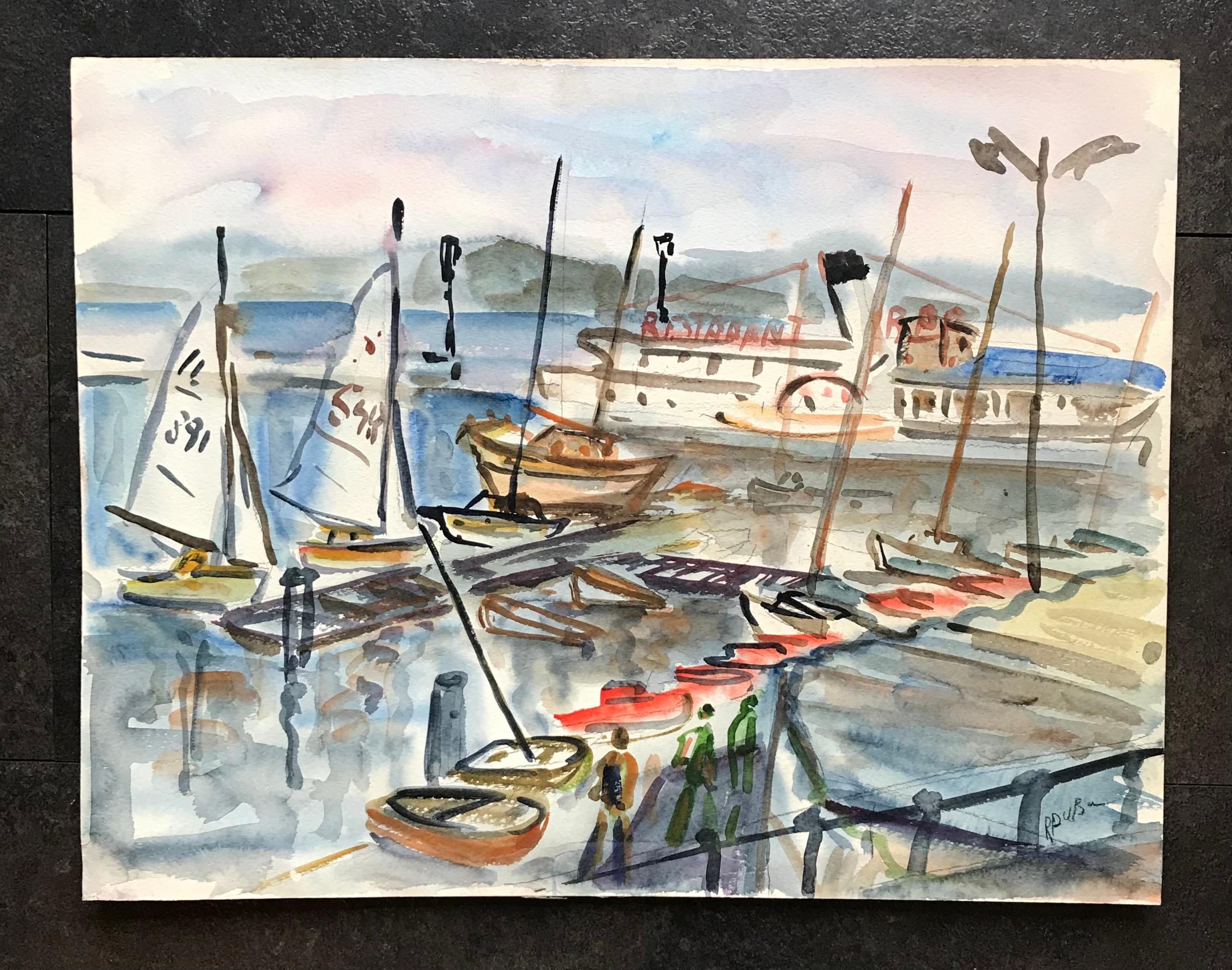 Start of regatta - Painting by Roland DUBUC