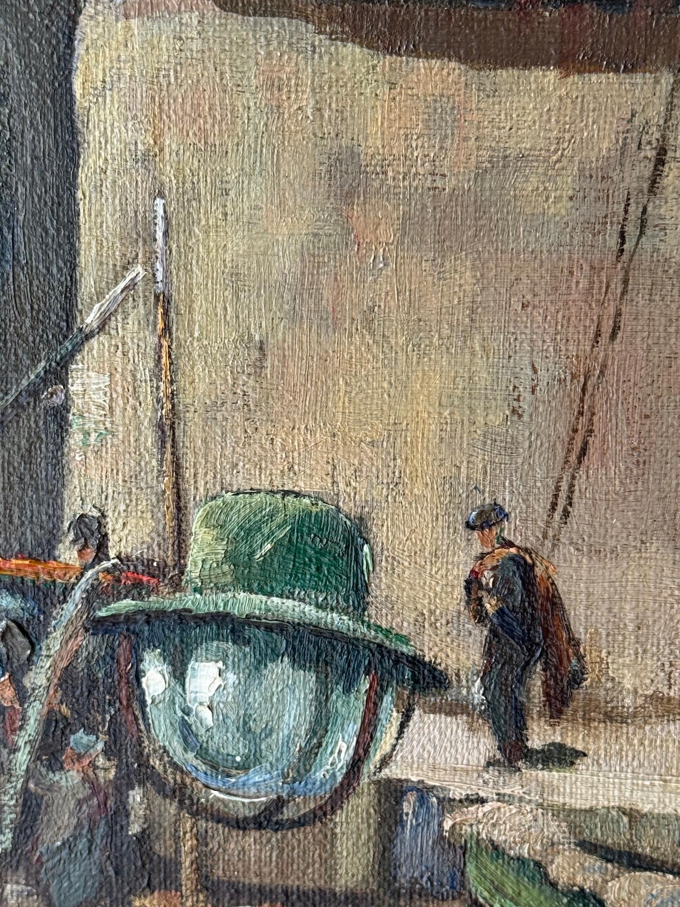 English School Newlyn Impressionist Pescadores clasificando pescado en el puerto de Mevagissey en venta 5