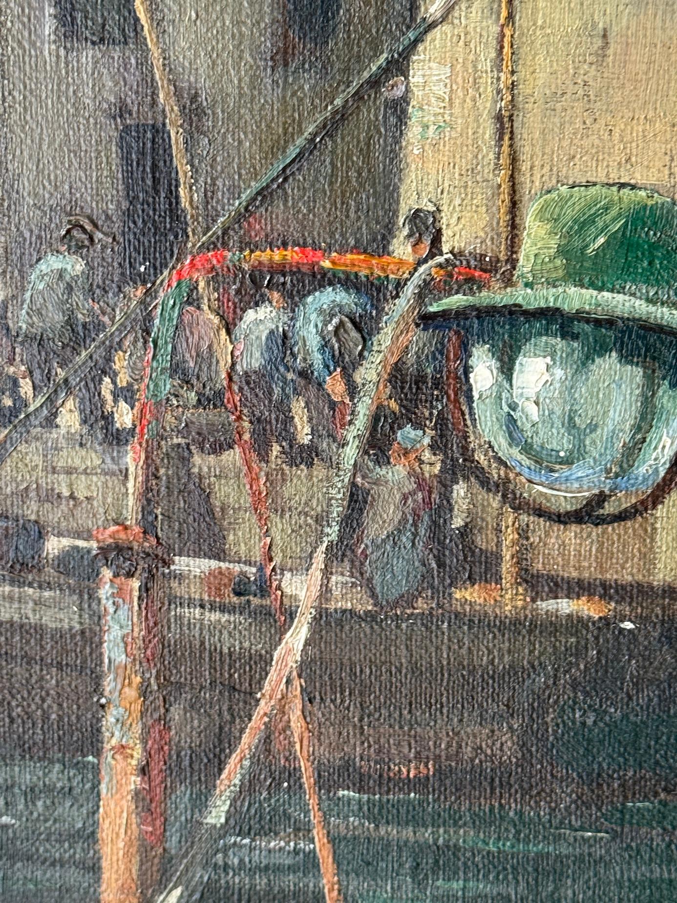 English School Newlyn Impressionist Pescadores clasificando pescado en el puerto de Mevagissey en venta 1