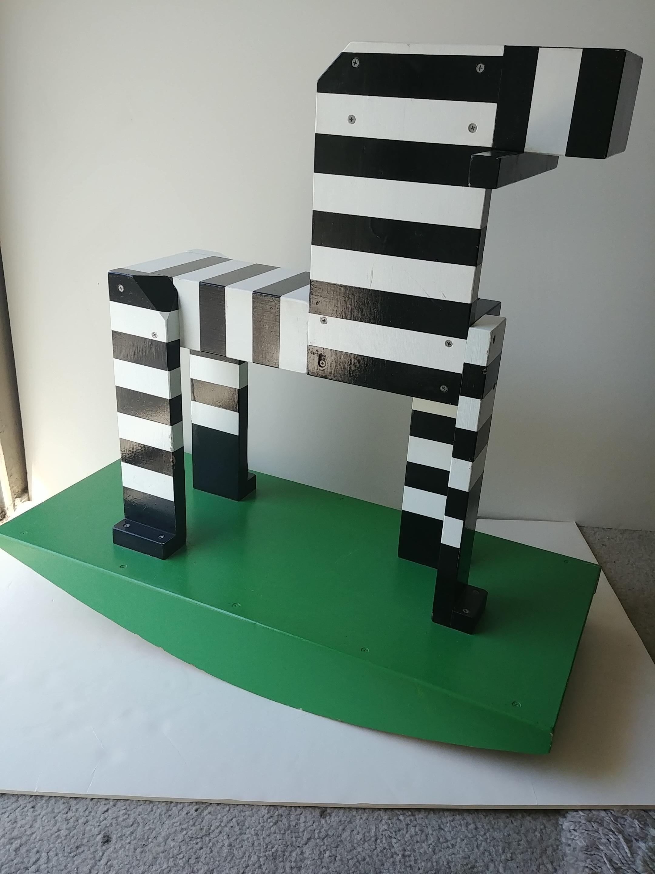 Post-Modern Roland Gebhardt, Morgan, Chair/Rocking Horse, Signed, Dated, Sculpture, Laquered